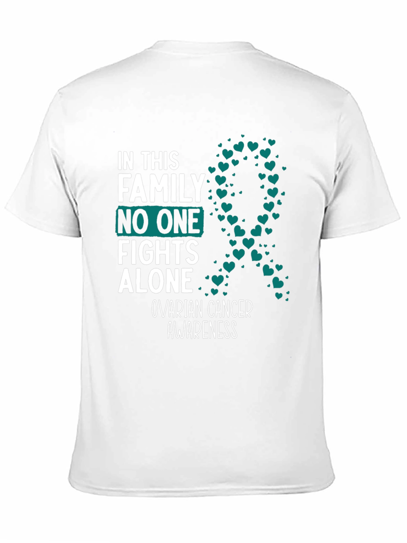 Ovarian Cancer Awareness Ribbon Heart T-Shirt