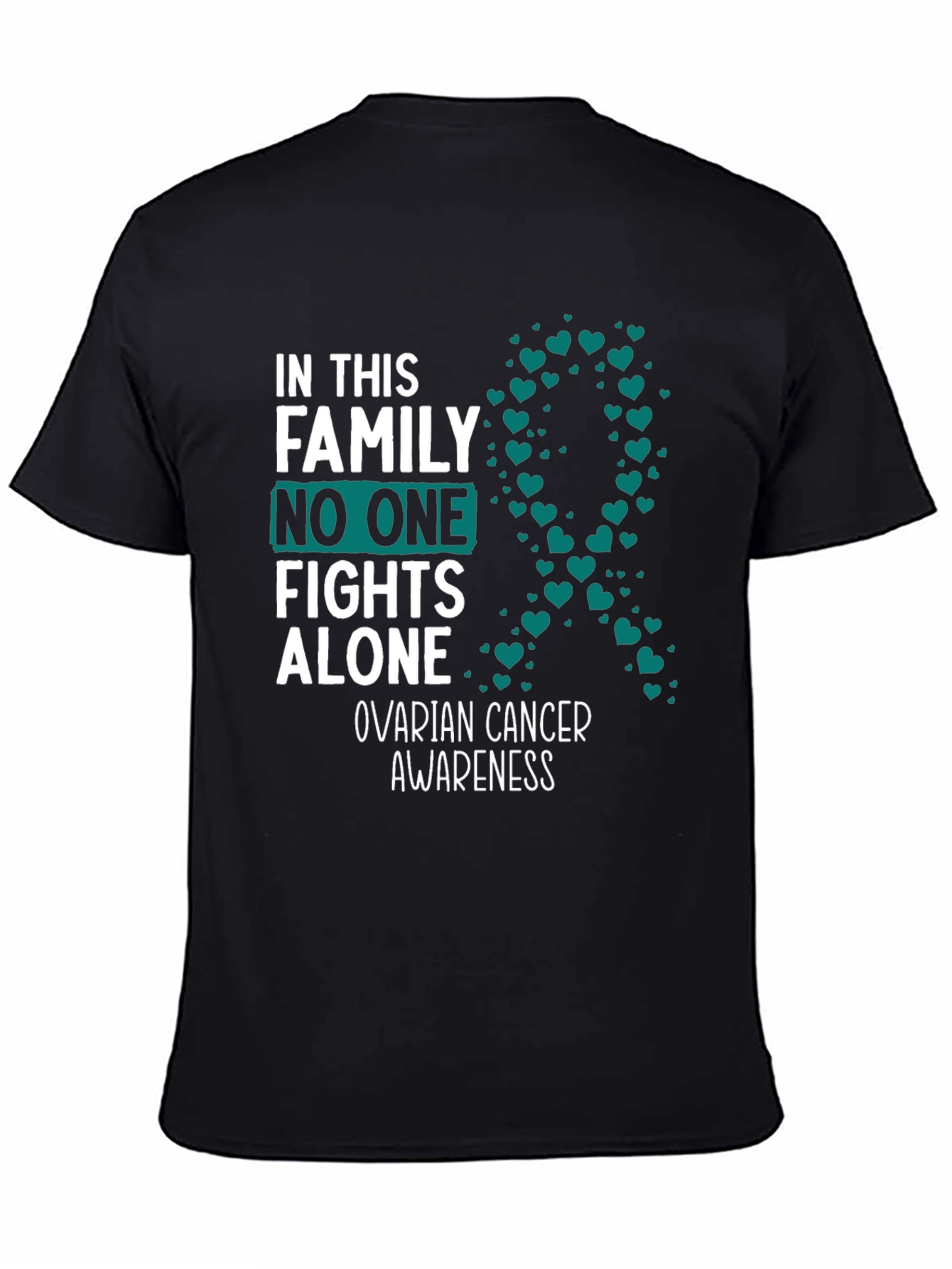 Ovarian Cancer Awareness Ribbon Heart T-Shirt