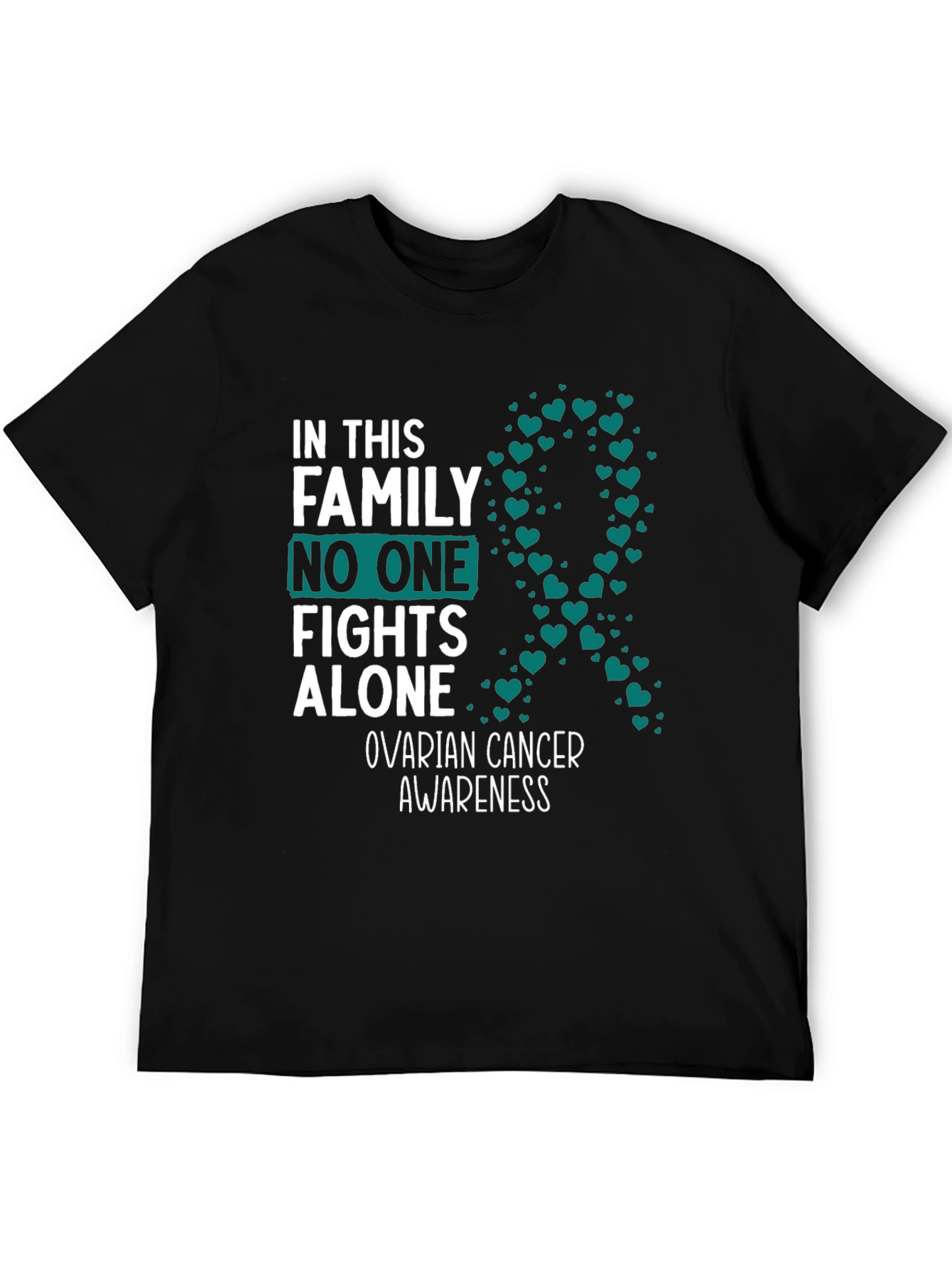 Ovarian Cancer Awareness Ribbon Heart T-Shirt