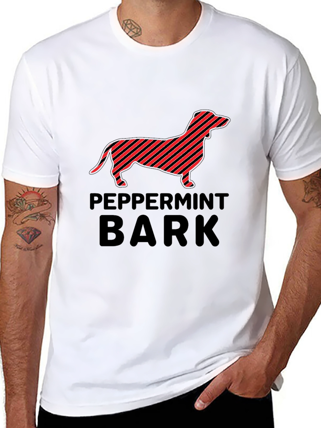 Peppermint Bark Dachshund Graphic T-Shirt