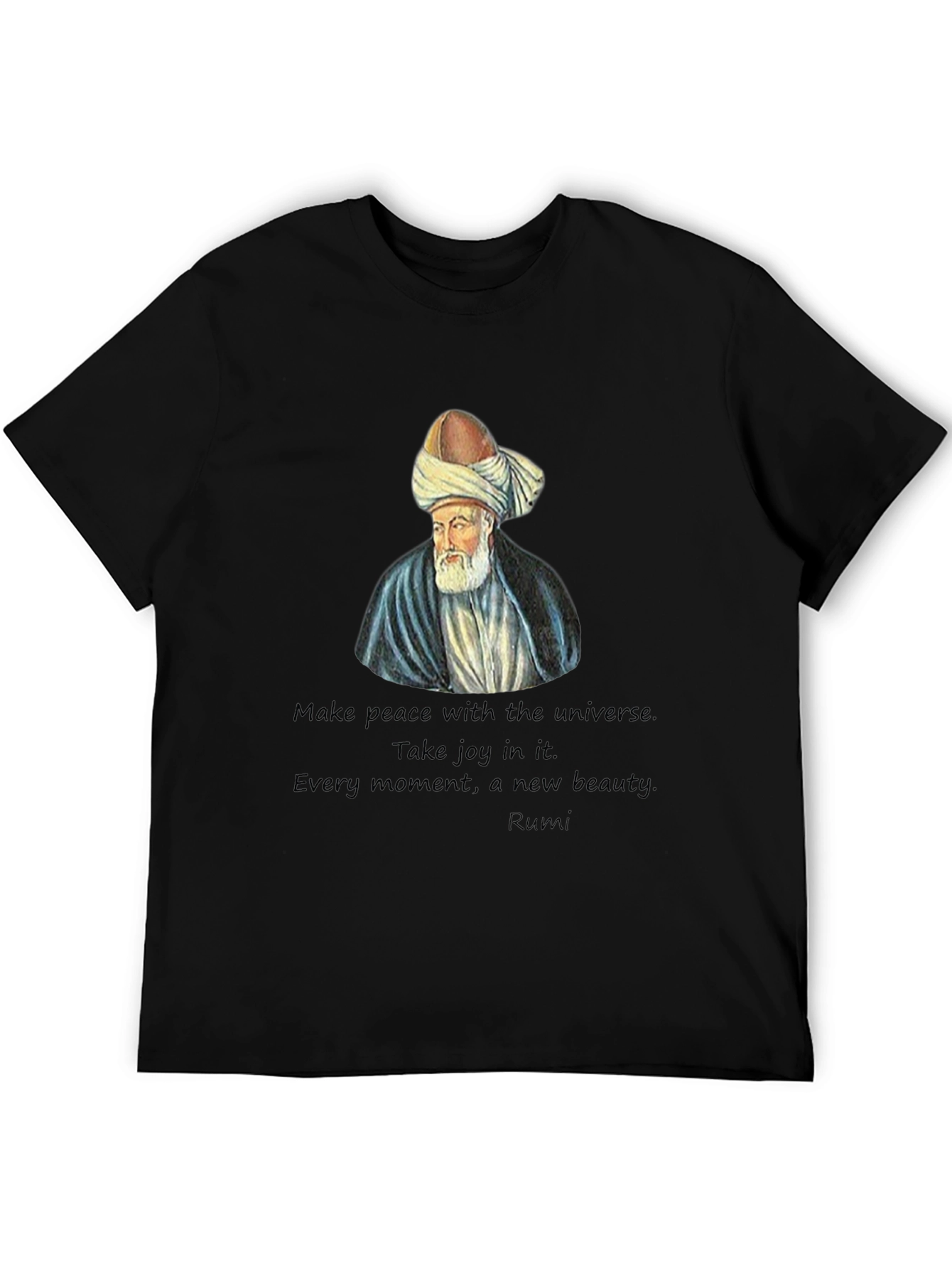 Rumi Quote Black T-Shirt - Spiritual Fashion