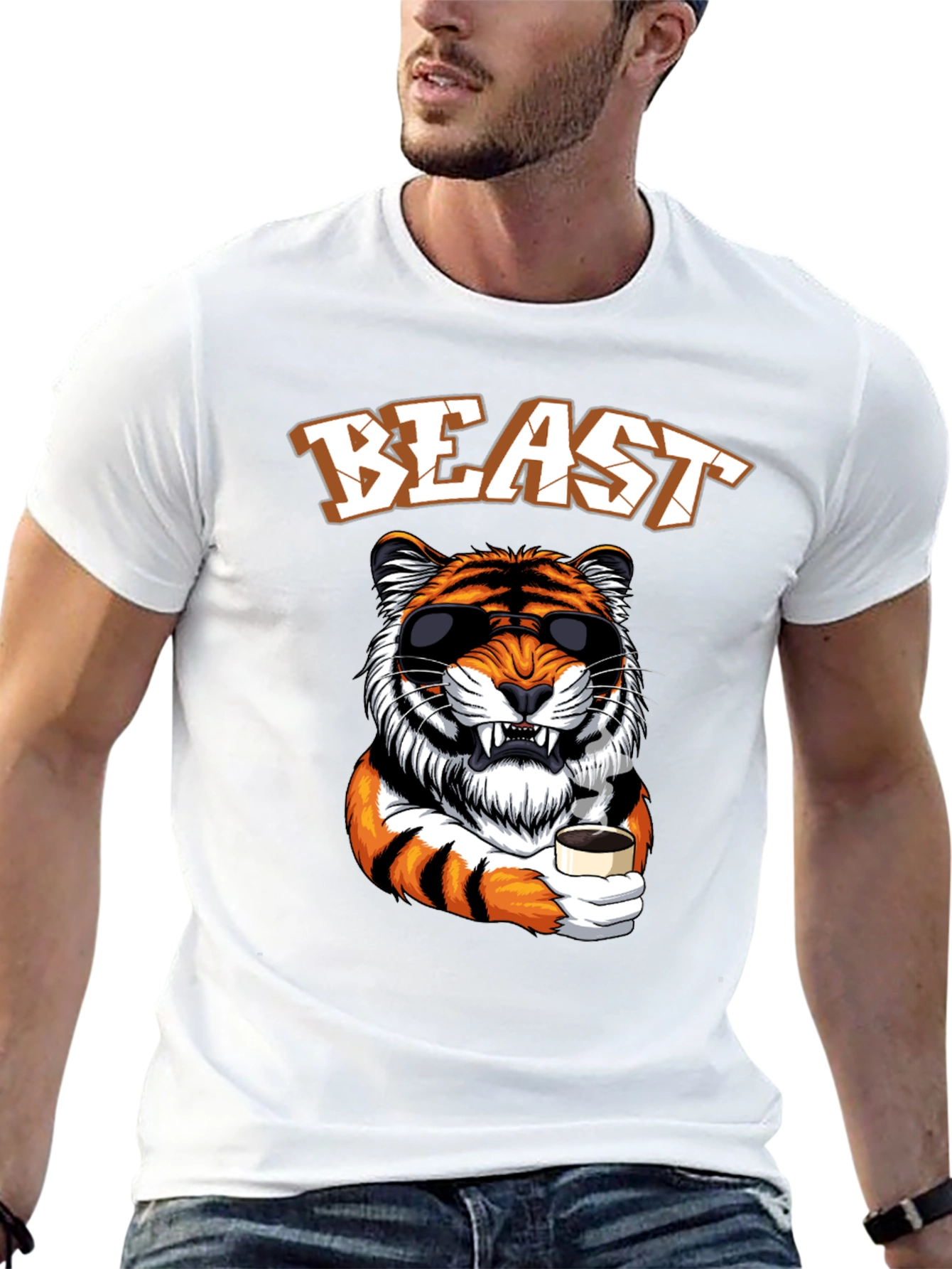 Beast Mode Tiger Graphic Tee - Cool Animal Design