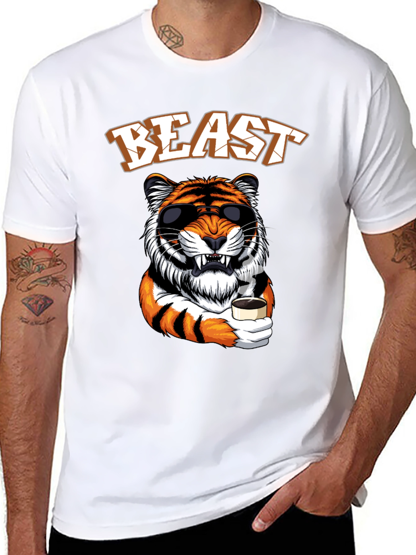 Beast Mode Tiger Graphic Tee - Cool Animal Design