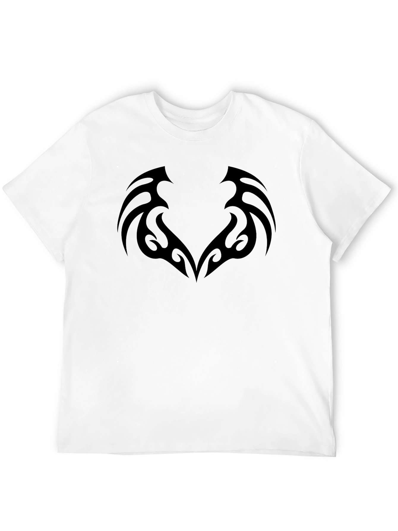 Tribal Design Black T-Shirt - Edgy Casual Wear