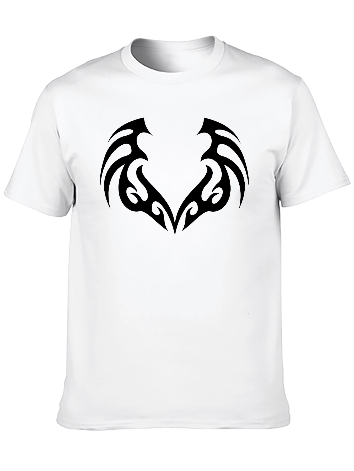 Tribal Design Black T-Shirt - Edgy Casual Wear