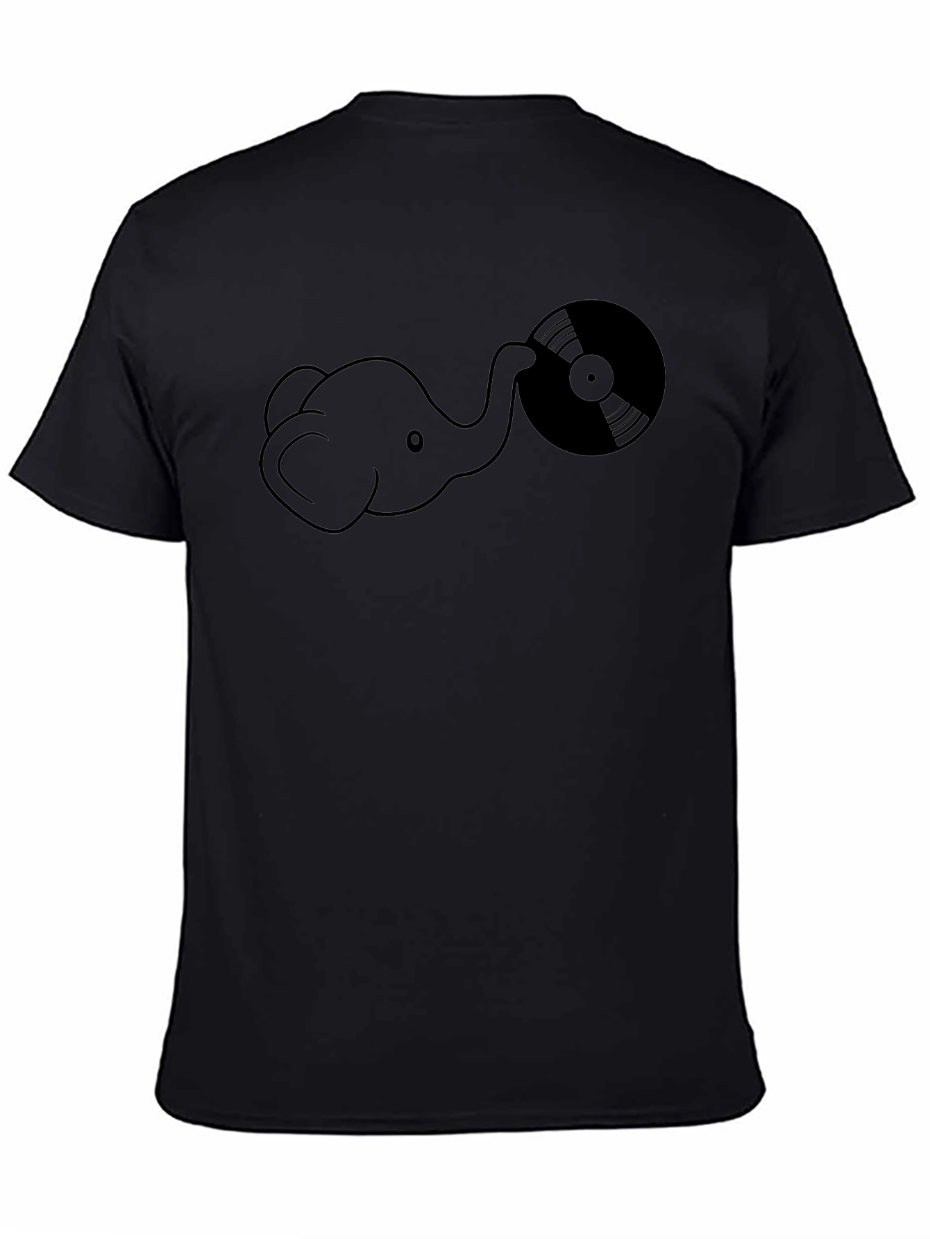 Elephant DJ T-Shirt - Black Cotton Graphic Tee