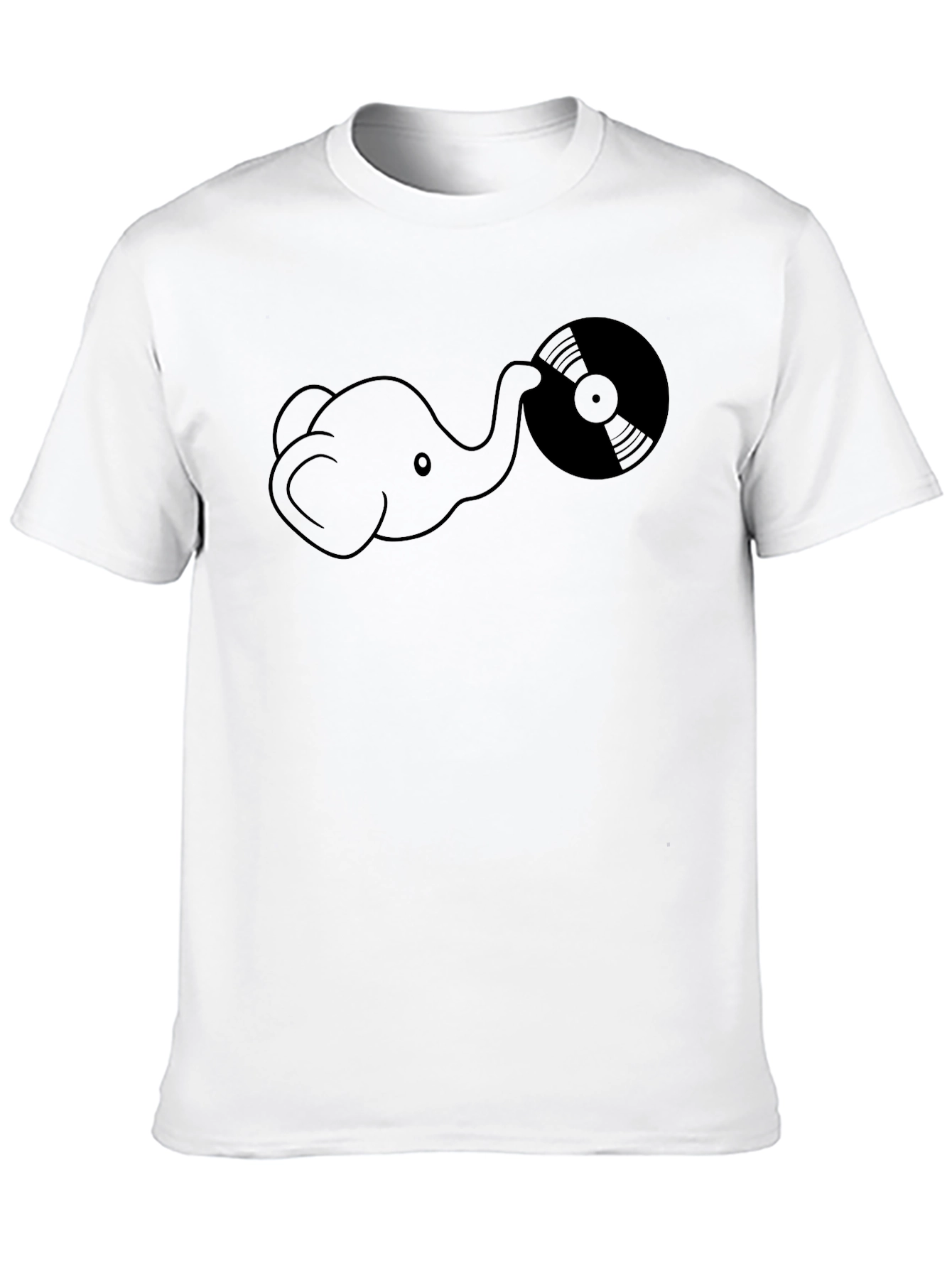 Elephant DJ T-Shirt - Black Cotton Graphic Tee