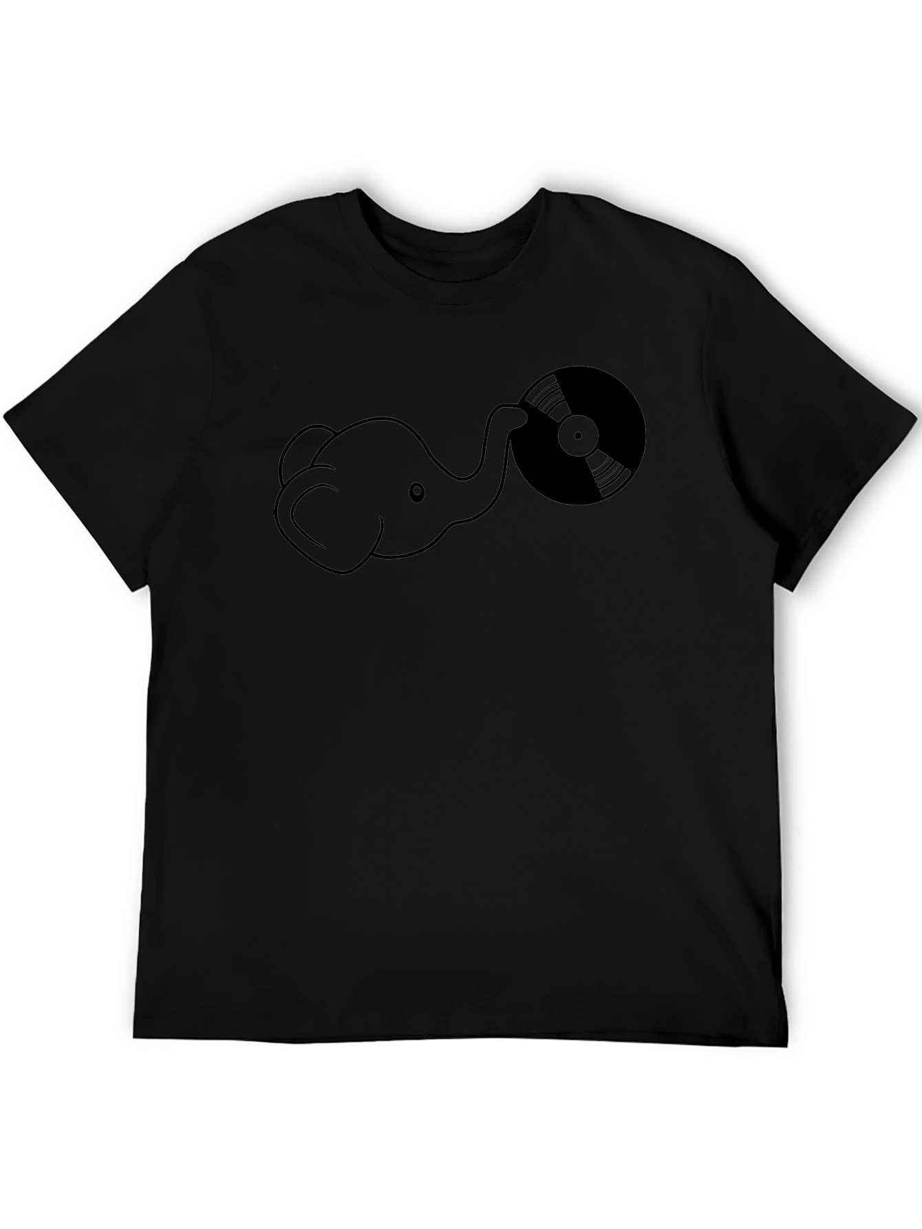 Elephant DJ T-Shirt - Black Cotton Graphic Tee