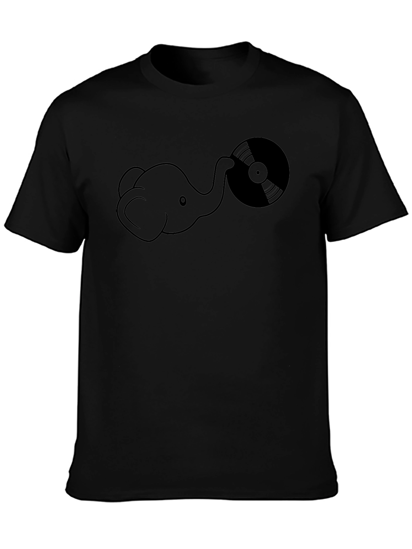 Elephant DJ T-Shirt - Black Cotton Graphic Tee