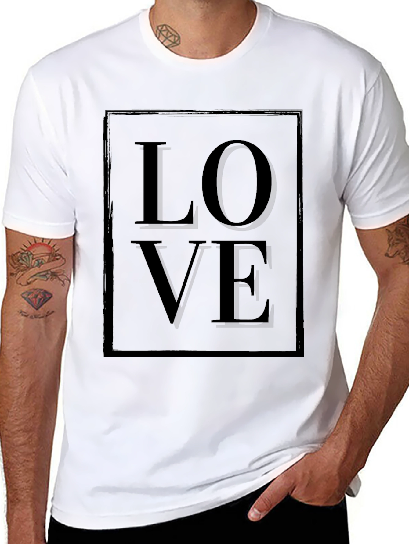 Modern Love Graphic Tee - Black Cotton Blend