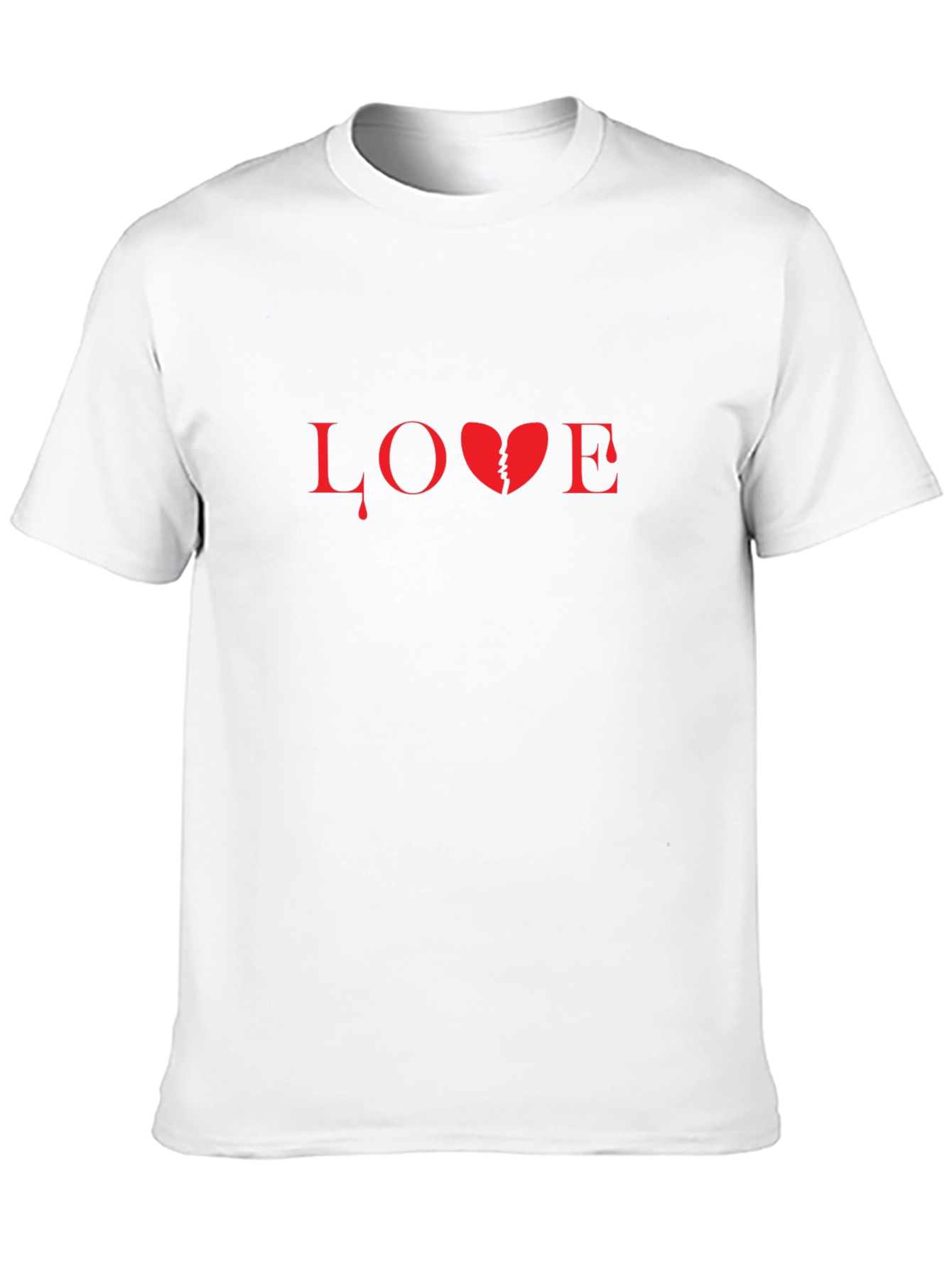 Broken Heart Love Graphic Black T-Shirt
