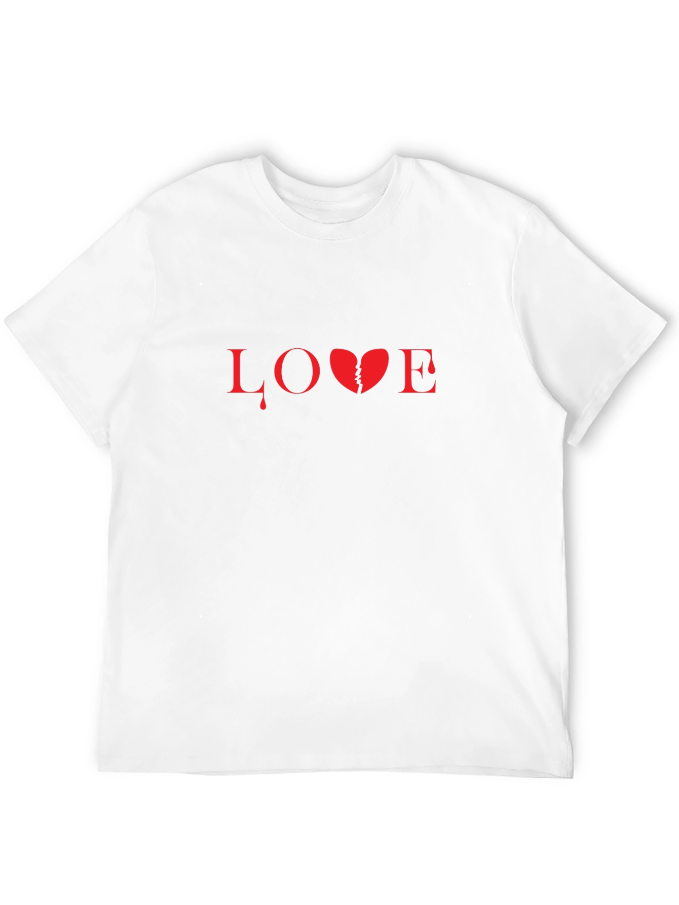 Broken Heart Love Graphic Black T-Shirt