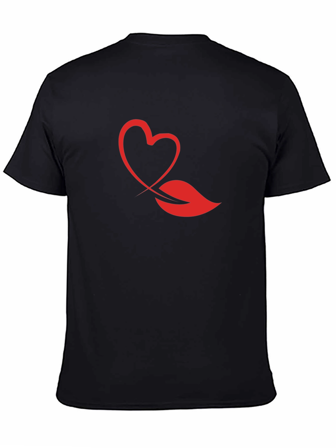 Heart & Lips Graphic Print Black T-Shirt