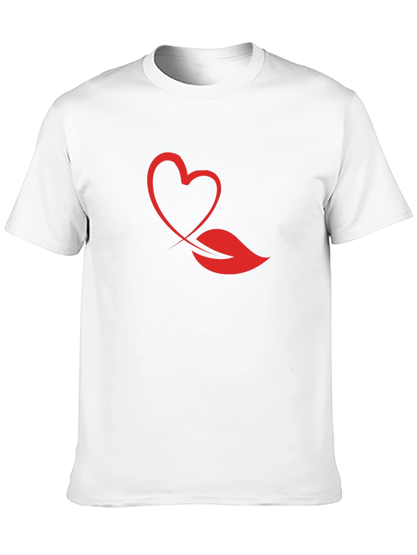 Heart & Lips Graphic Print Black T-Shirt