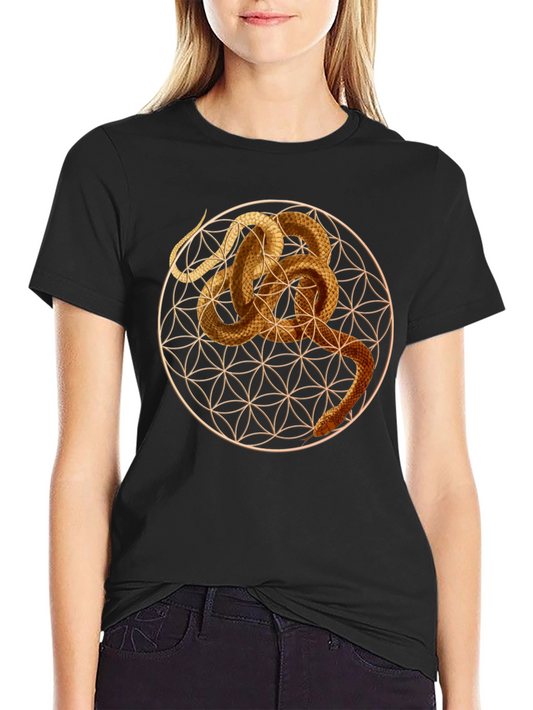 Snake Geometric Graphic Tee - Unique Stylish Design