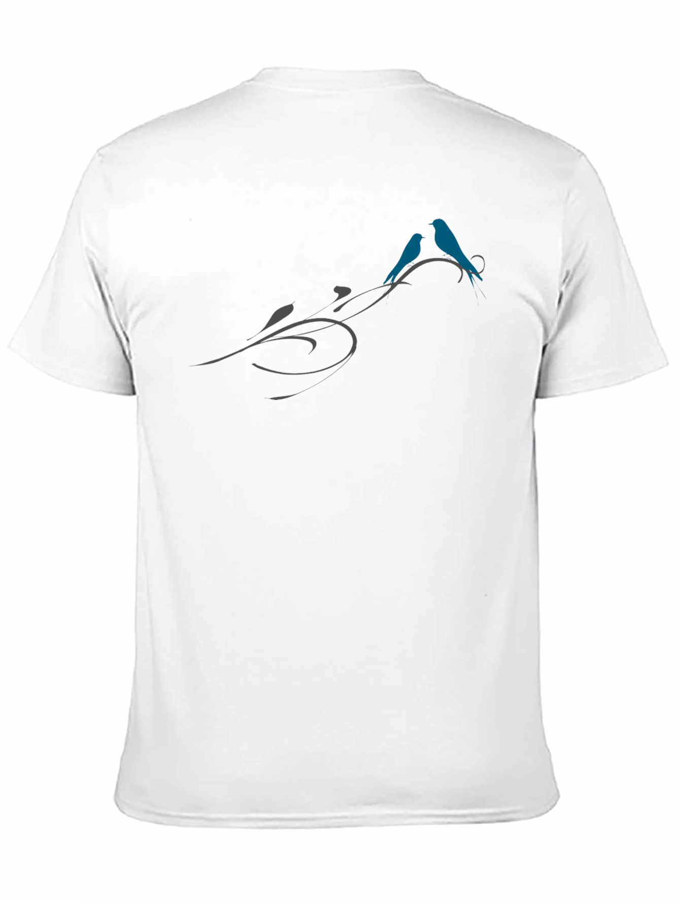 Birds on Vine Graphic Tee - Stylish Black T-Shirt