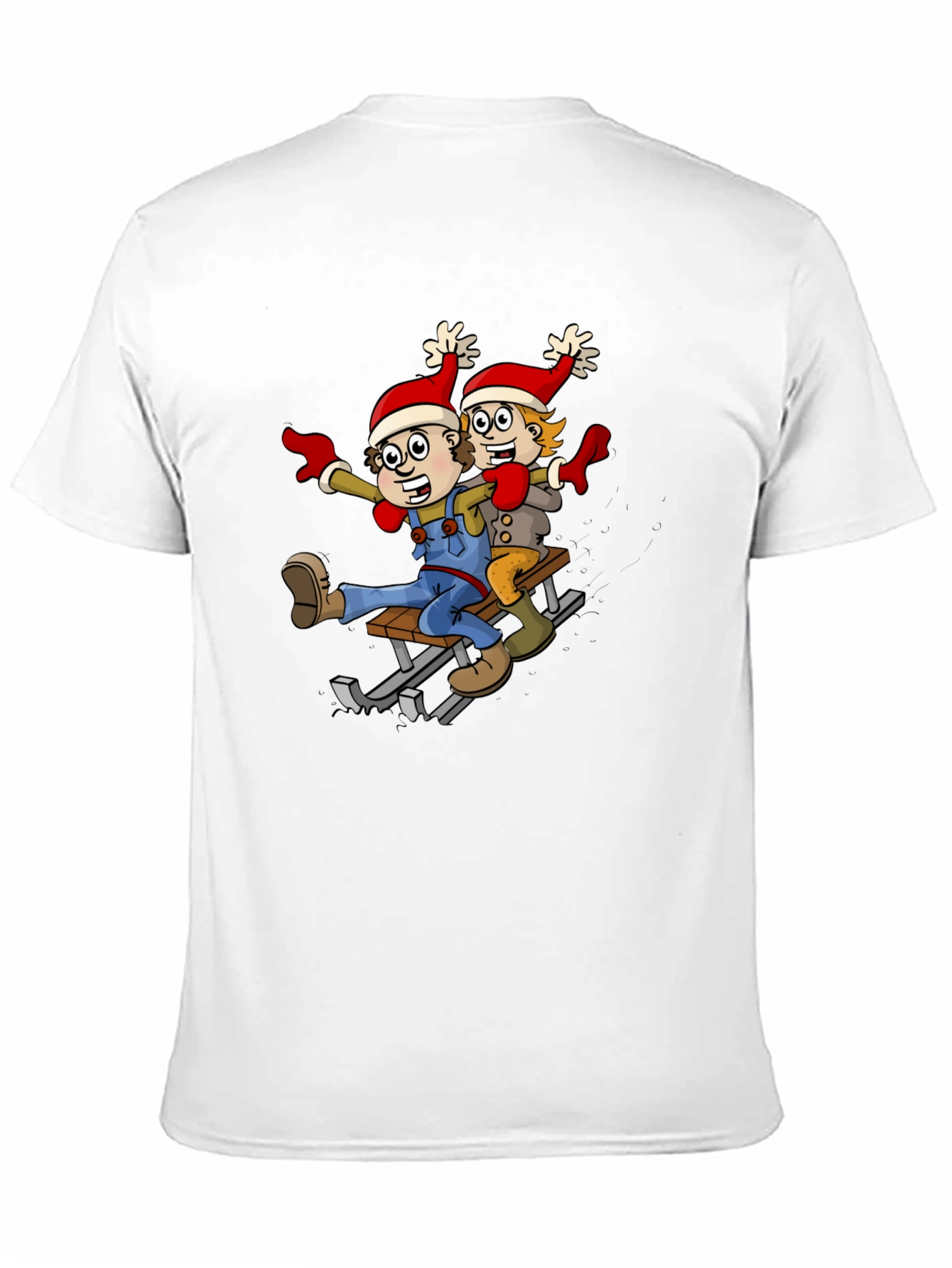 Cartoon Sledding T-Shirt: Whimsical Holiday Fun!