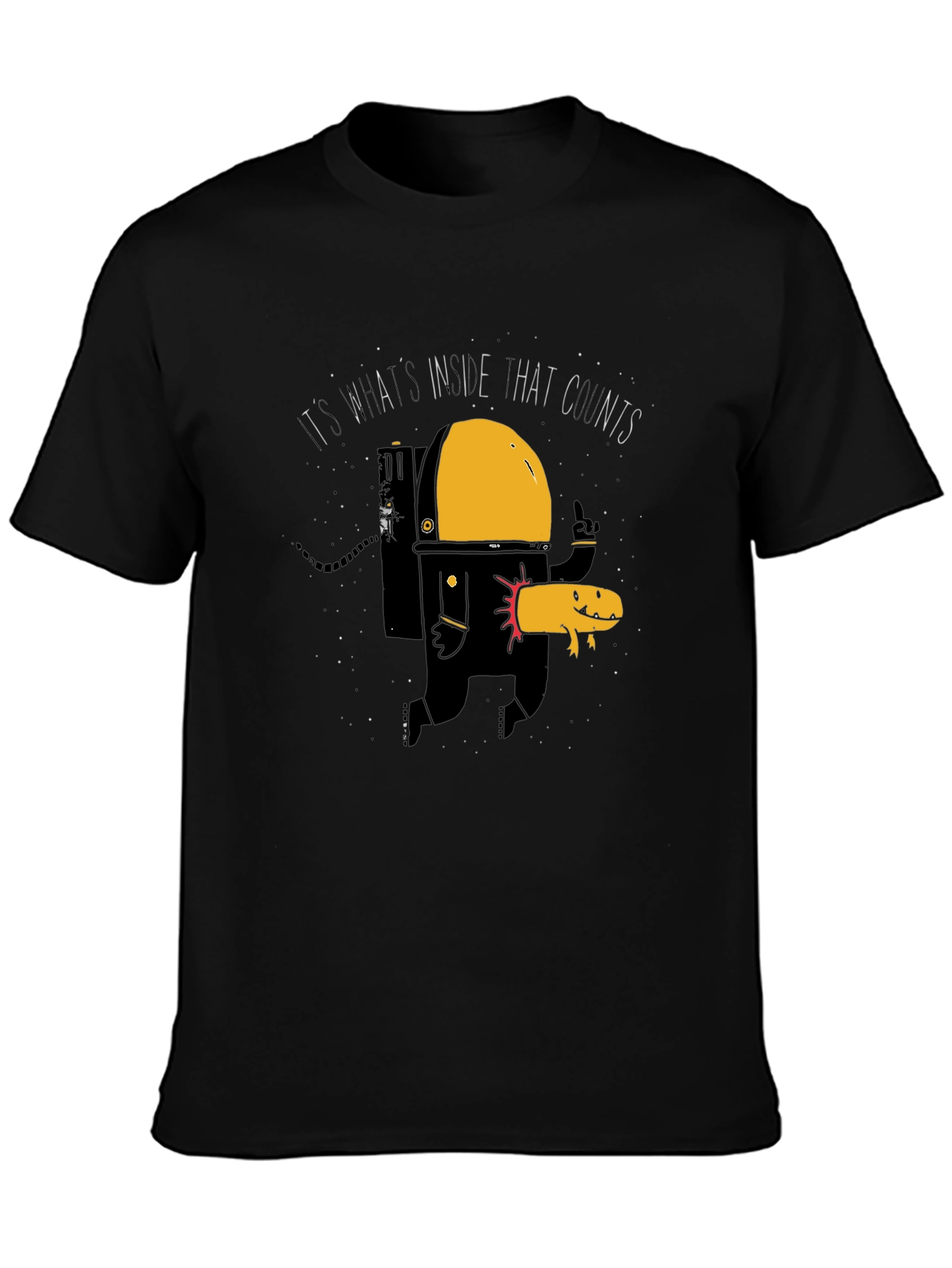 Astronaut Graphic T-Shirt - Whats Inside Hat Counts