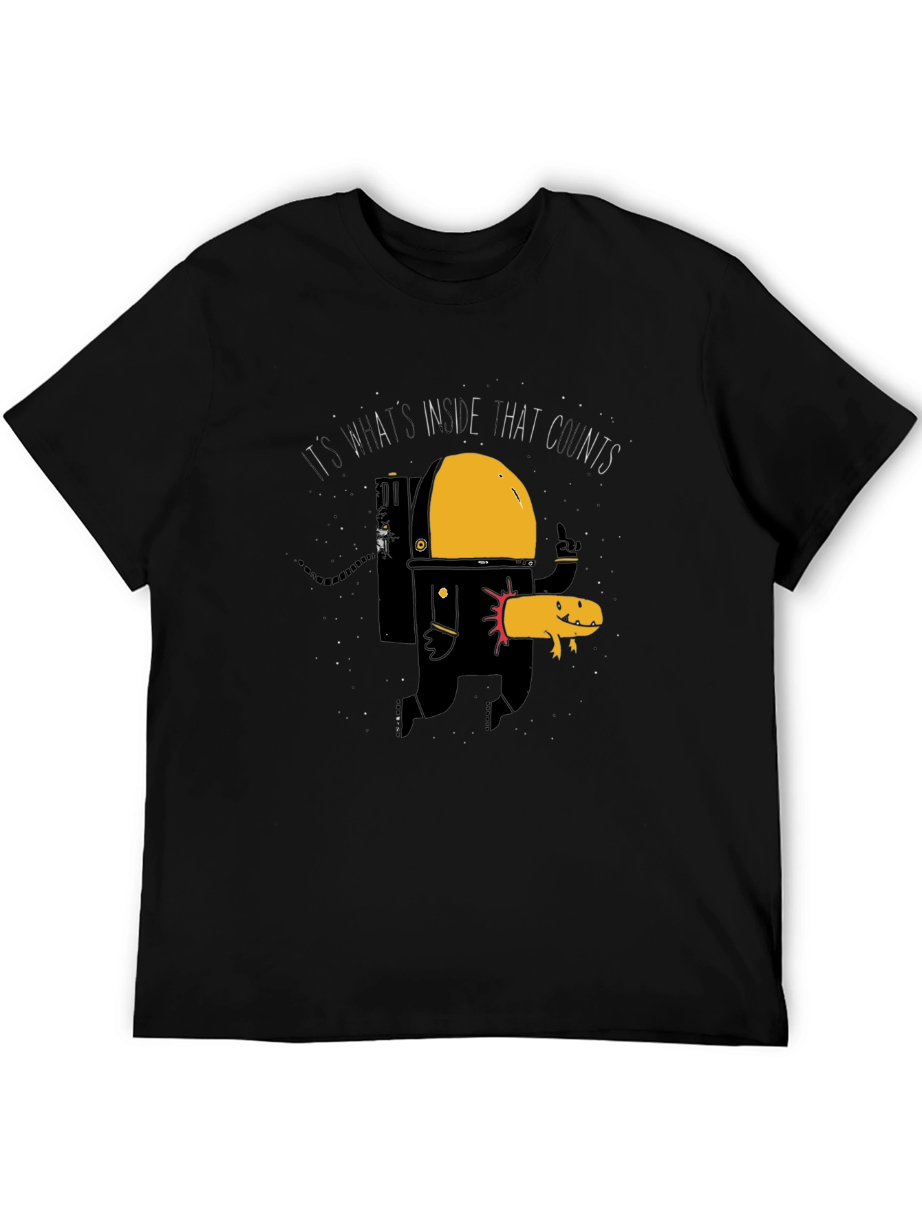 Astronaut Graphic T-Shirt - Whats Inside Hat Counts