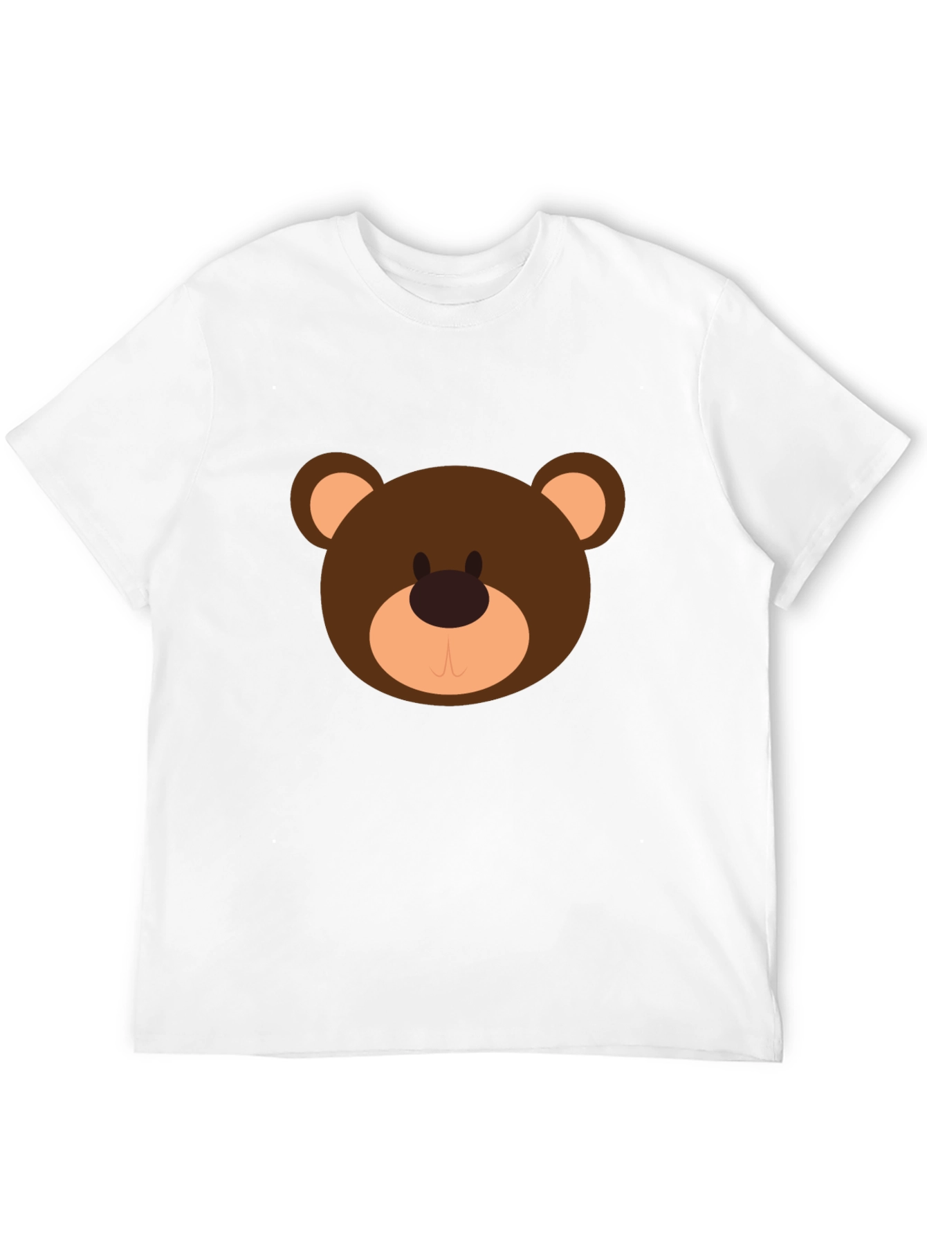 Cute Cartoon Bear Graphic Black T-Shirt