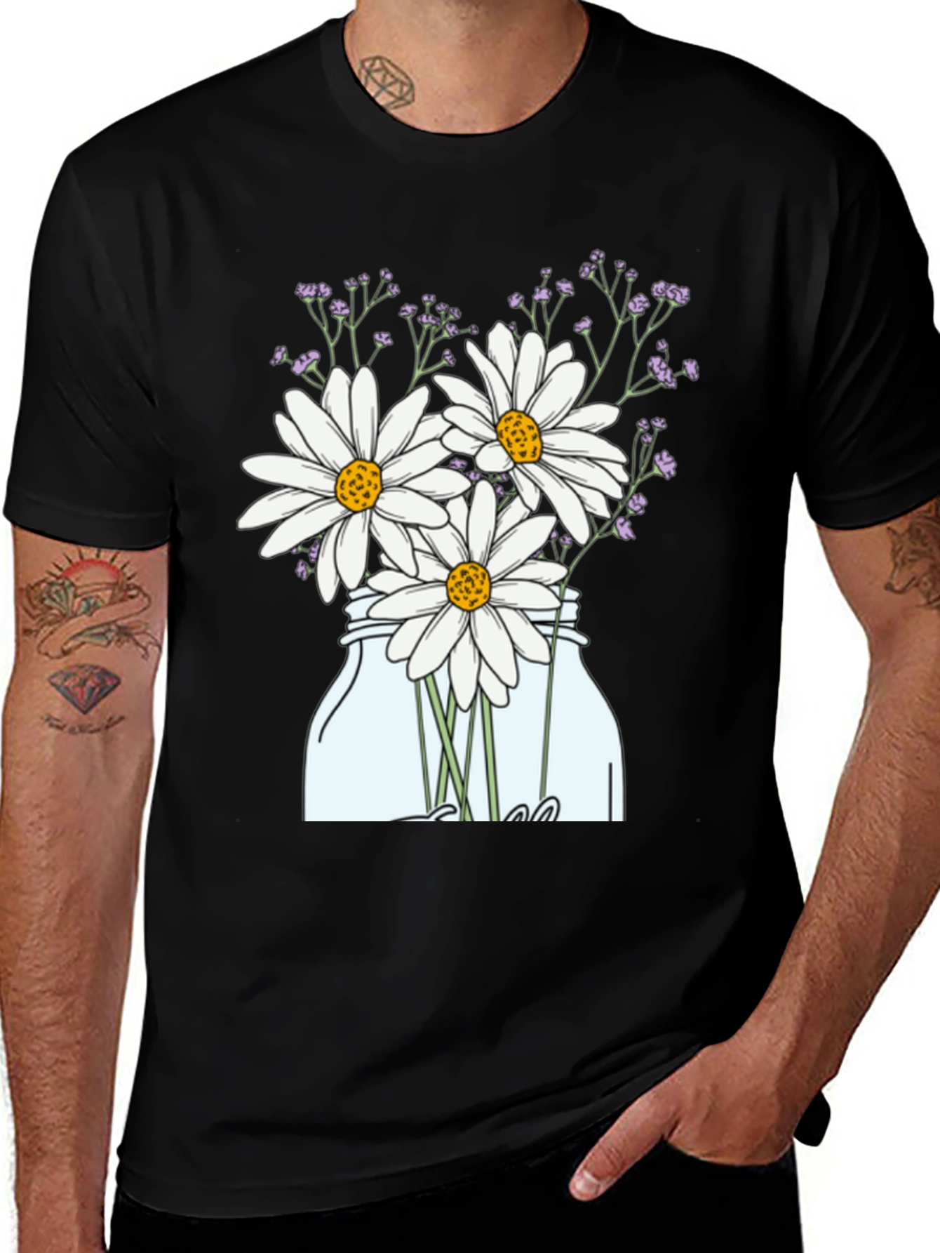 Daisy T-Shirt - Mason Jar Flower Graphic Tee
