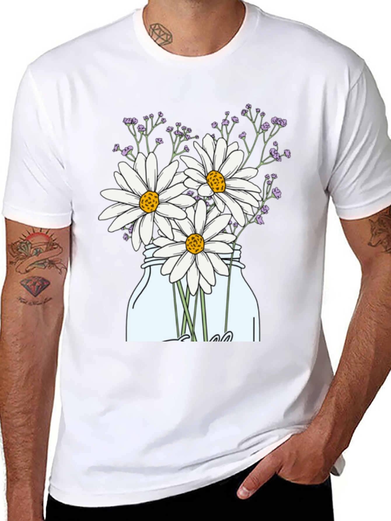 Daisy T-Shirt - Mason Jar Flower Graphic Tee