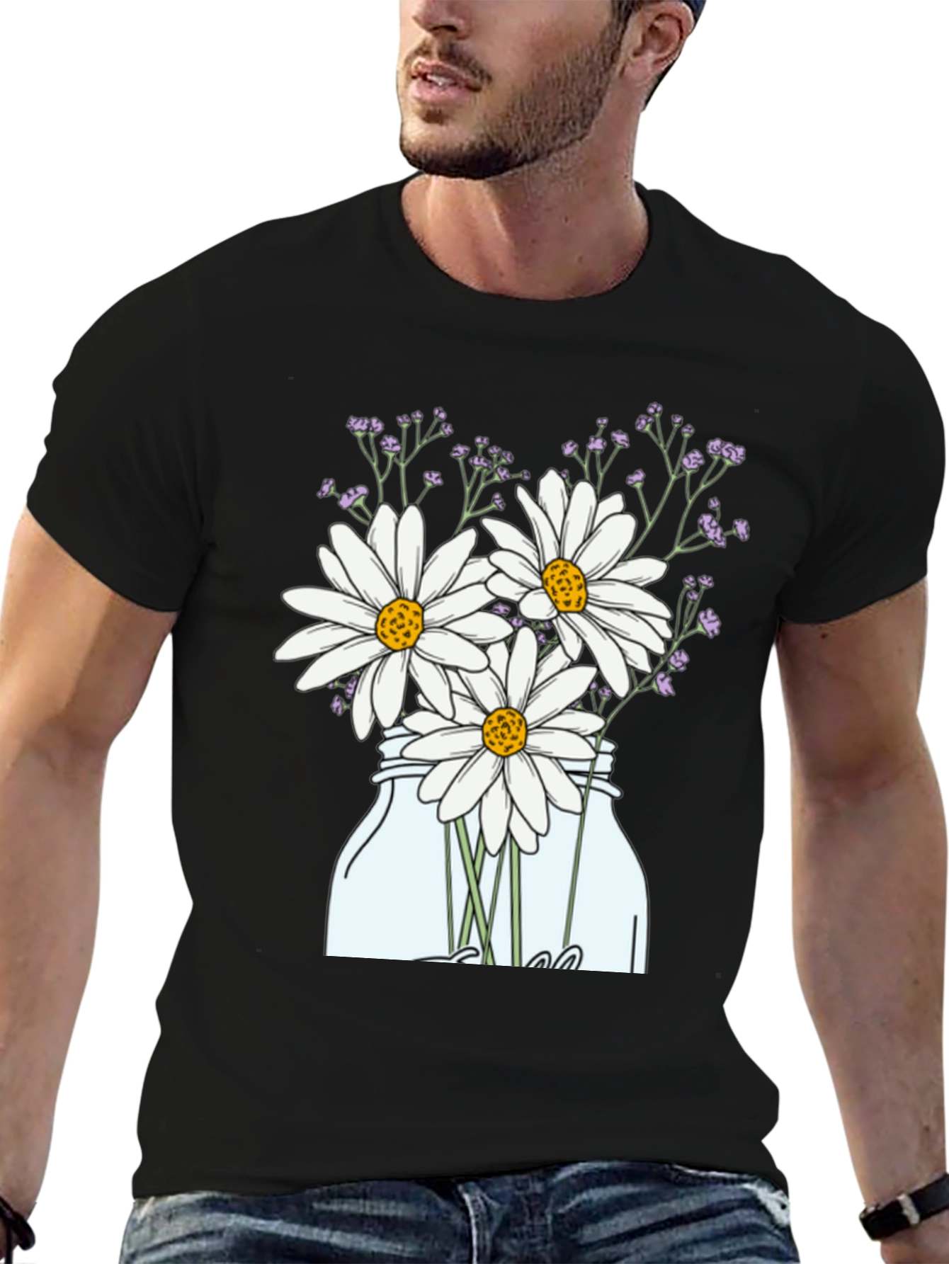 Daisy T-Shirt - Mason Jar Flower Graphic Tee