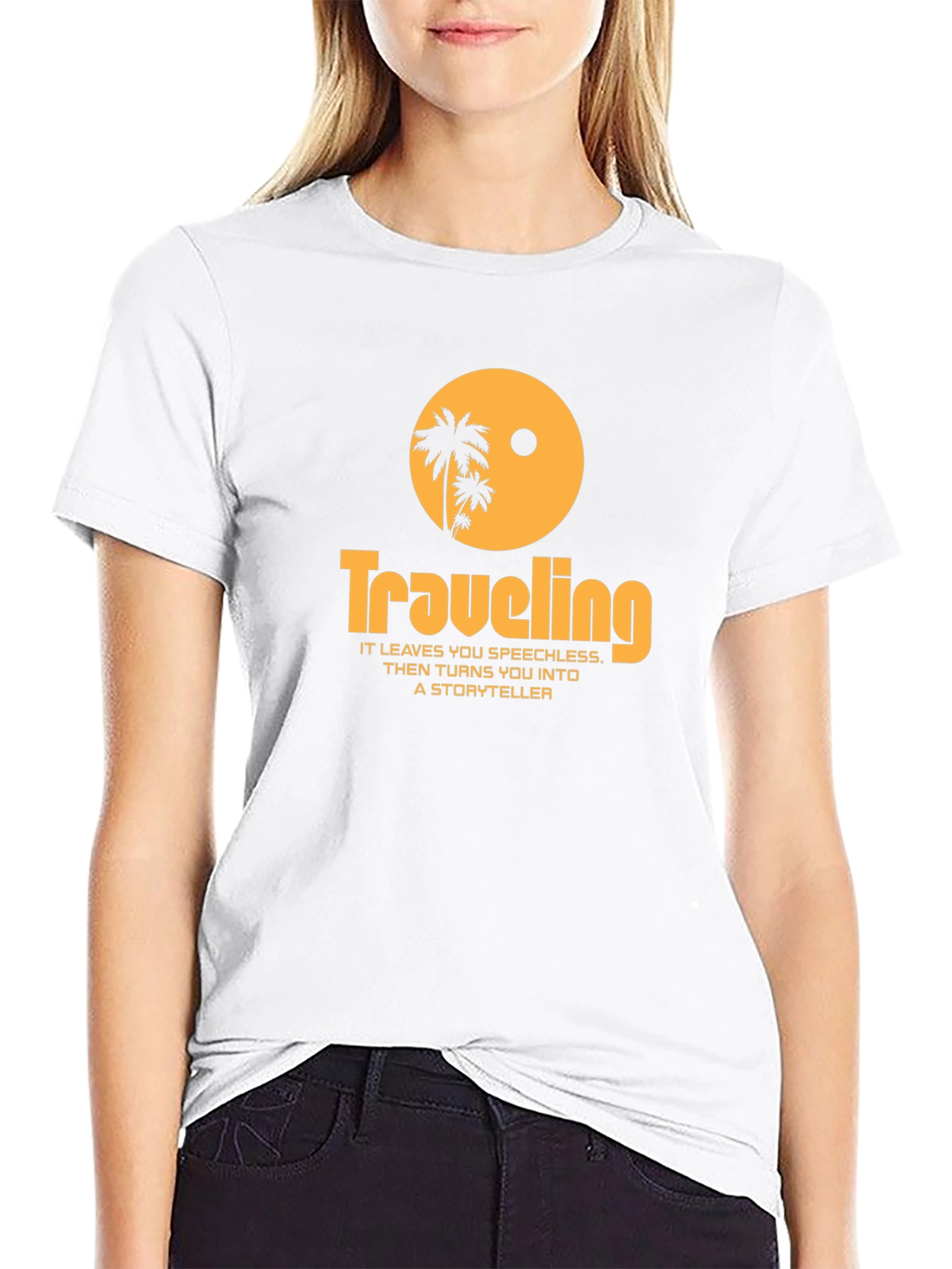 Traveling Palm Tree Graphic Tee - Black
