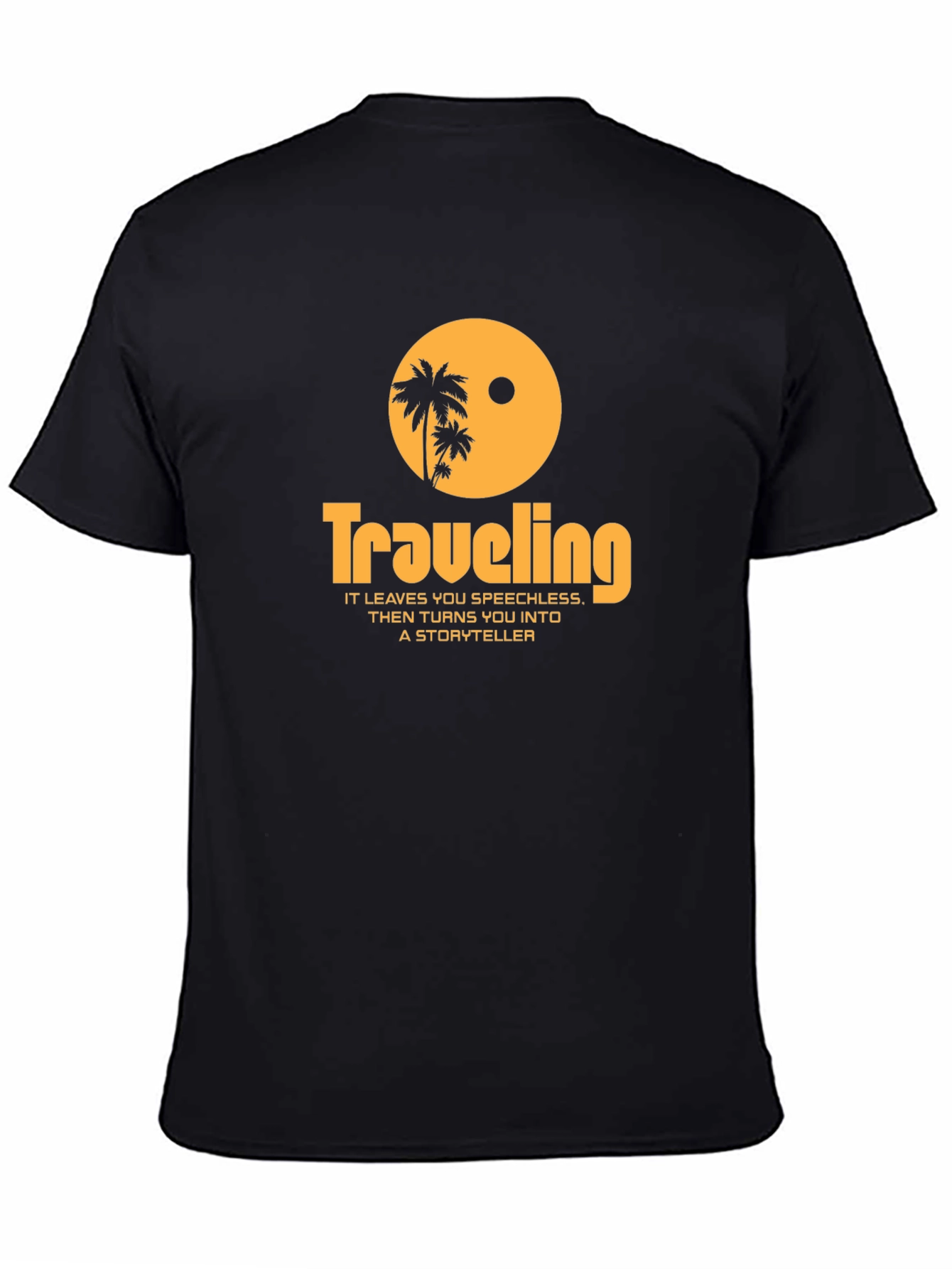 Traveling Palm Tree Graphic Tee - Black