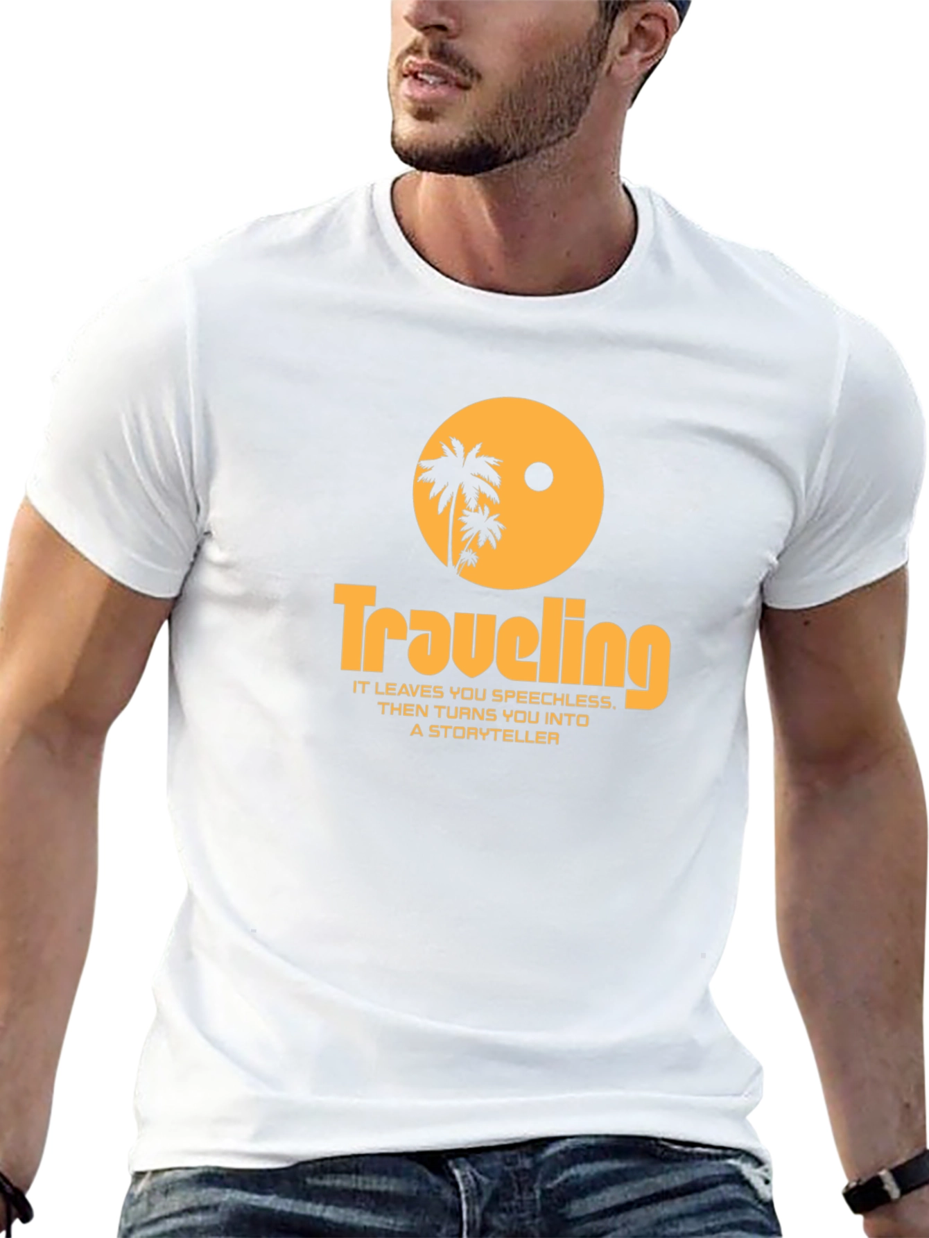 Traveling Palm Tree Graphic Tee - Black