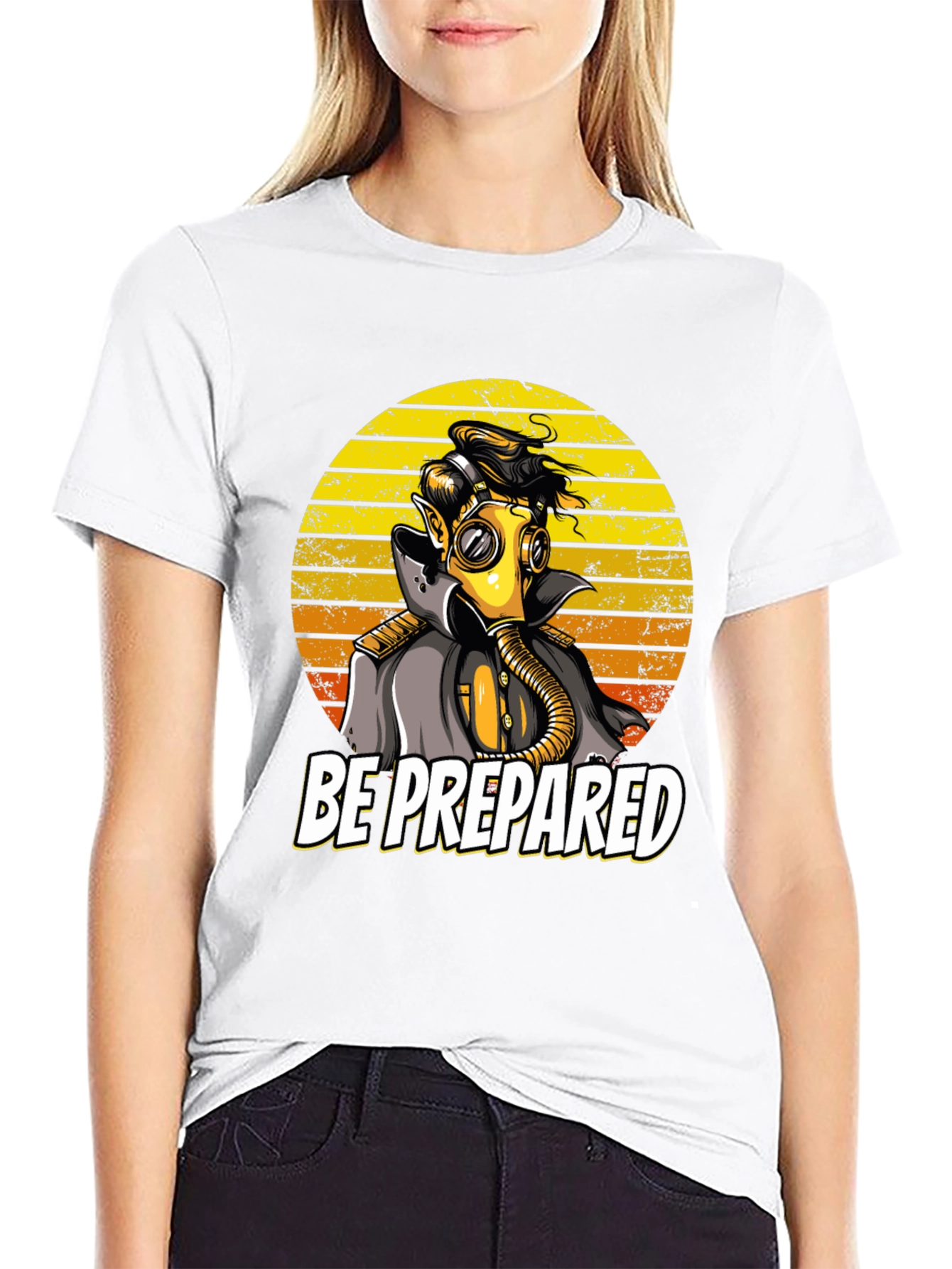 Be Prepared Graphic T-Shirt - Retro Gas Mask Design