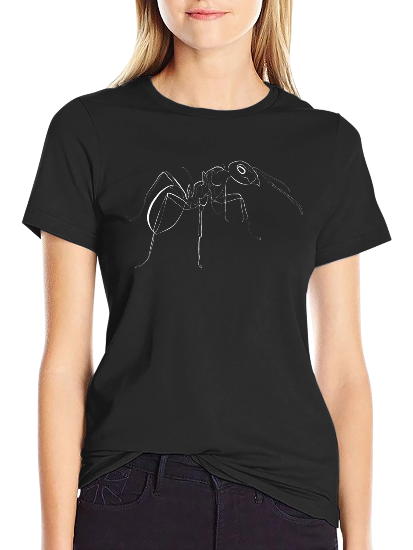 Ant Graphic Tee - Black Cotton Comfort