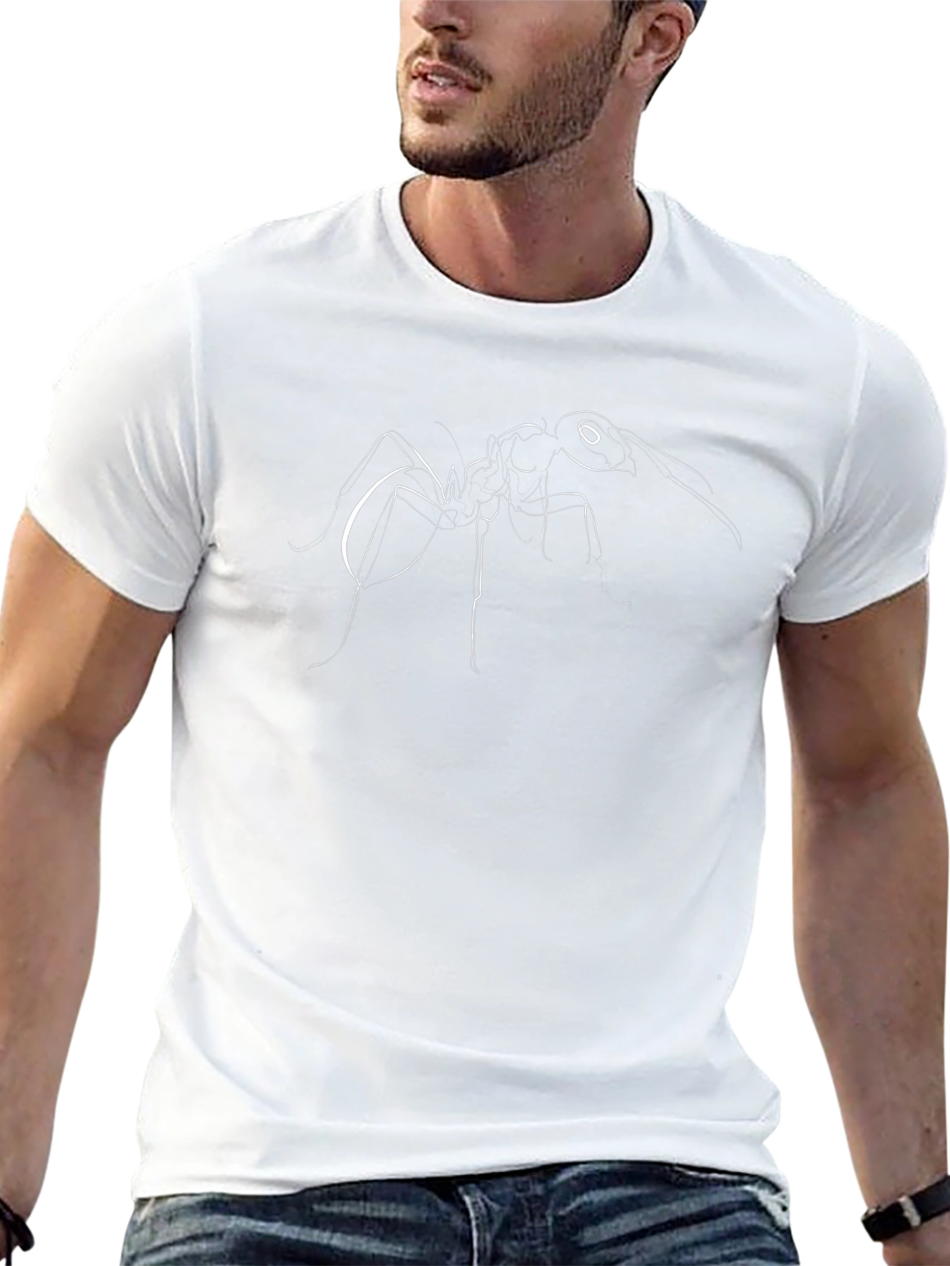 Ant Graphic Tee - Black Cotton Comfort