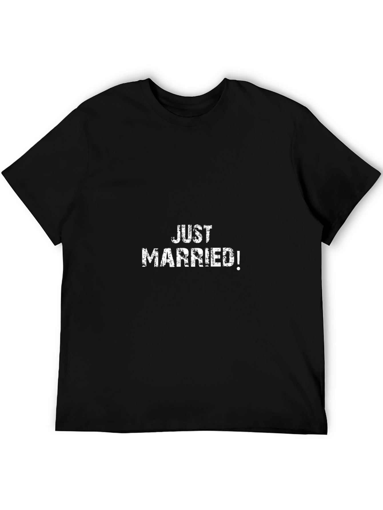 Just Married! Black T-Shirt Wedding Gift