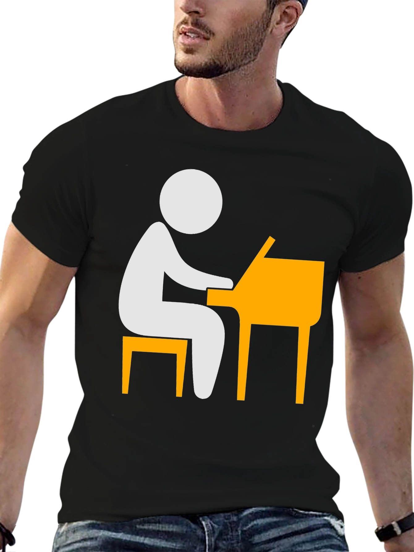 Piano Player T-Shirt - Stick Figure Musician Tee