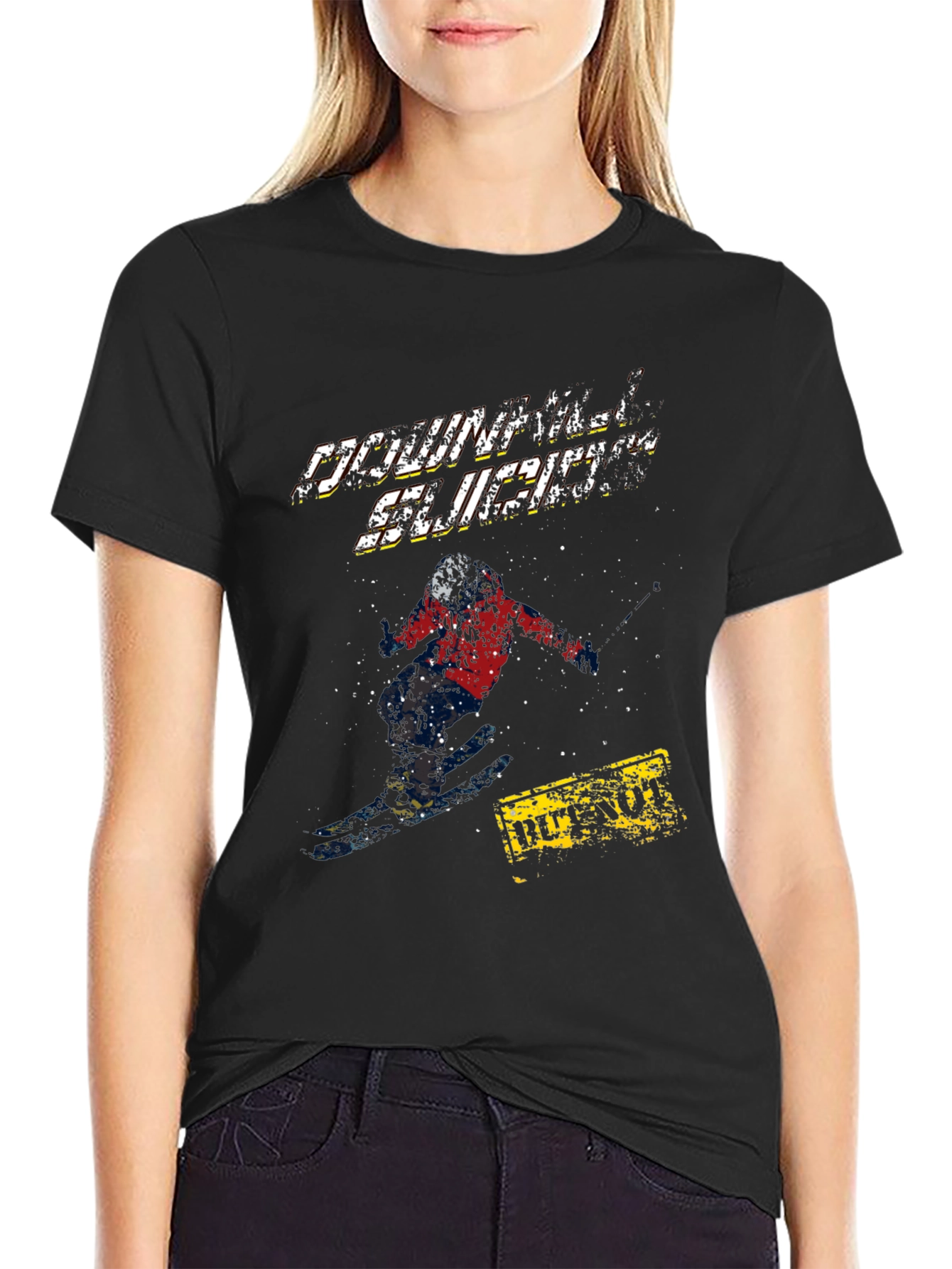 Downhill Slickers Graphic Tee - Black Cotton T-Shirt