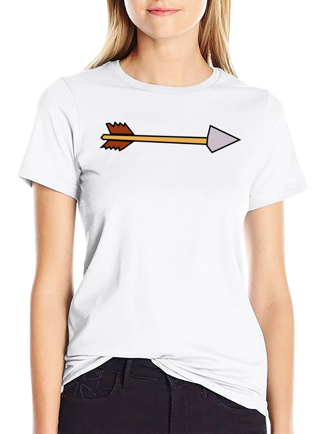 Arrow Graphic Tee - Modern Casual Black T-Shirt