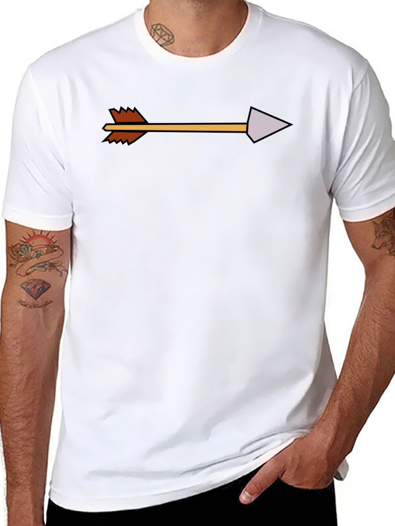 Arrow Graphic Tee - Modern Casual Black T-Shirt