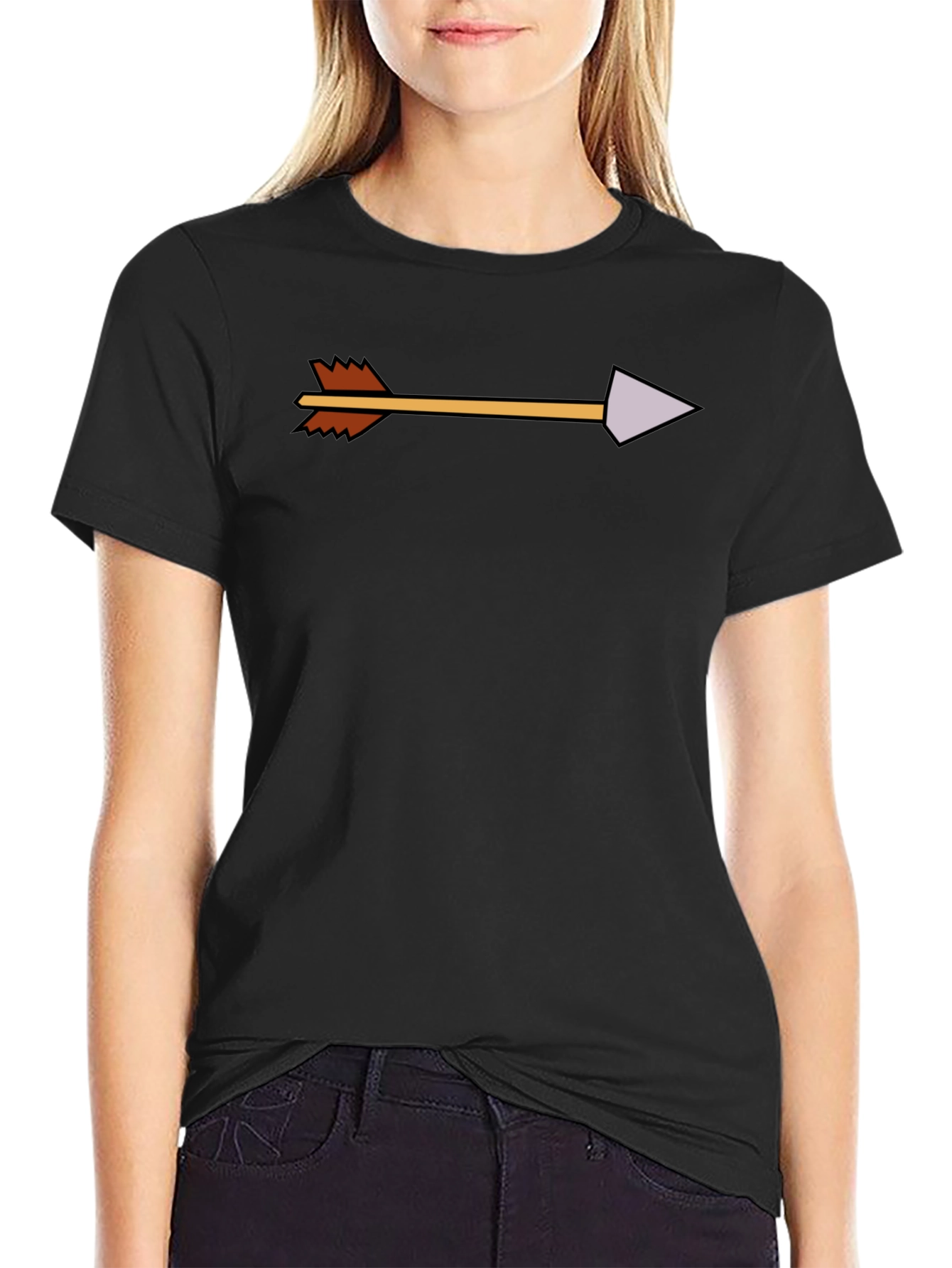 Arrow Graphic Tee - Modern Casual Black T-Shirt