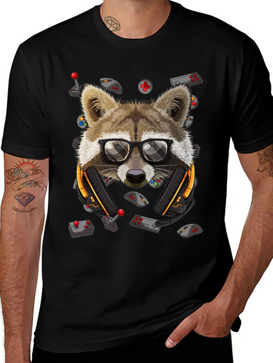 Gamer Raccoon Graphic Tee - Cool & Quirky Design