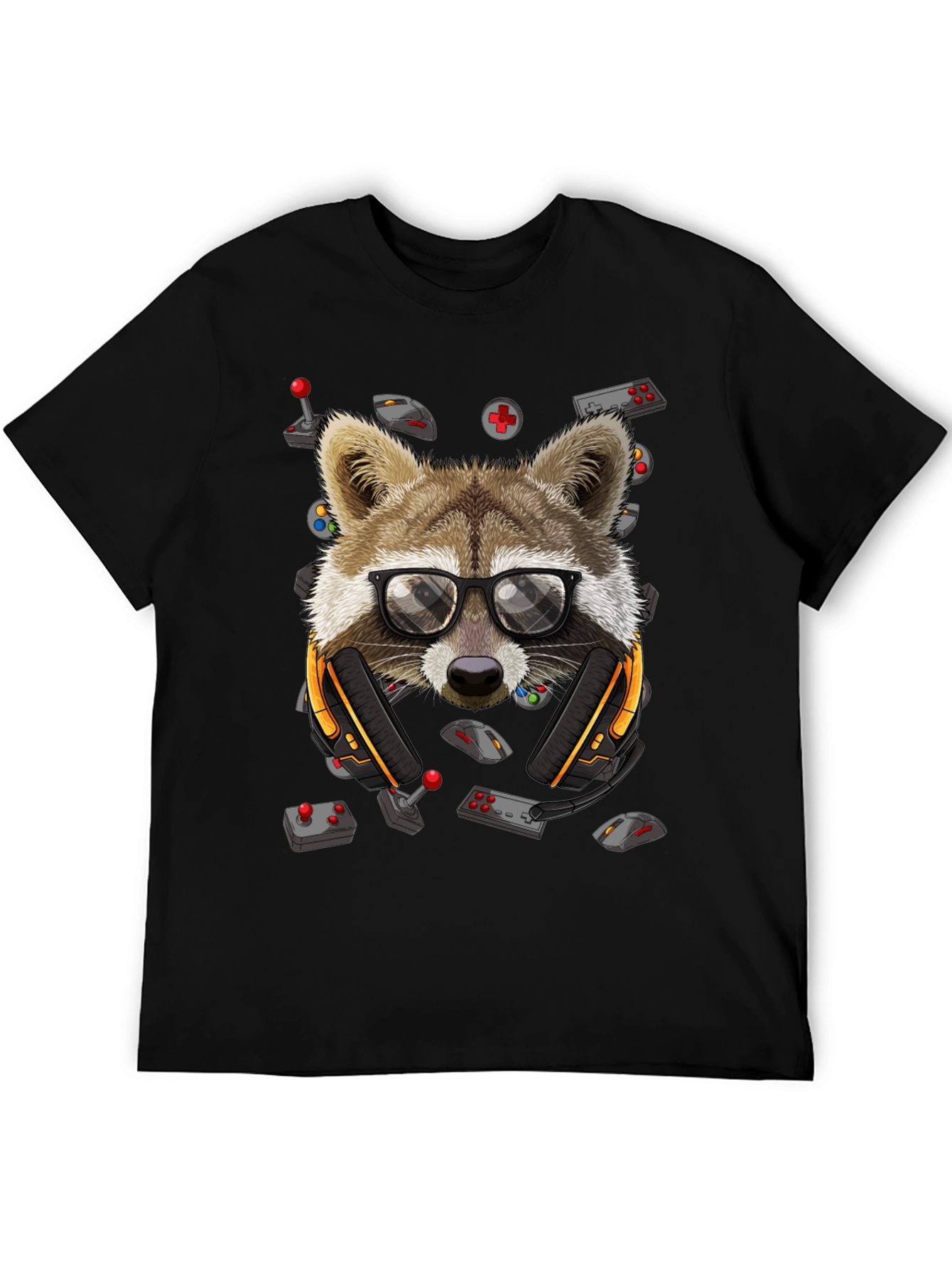 Gamer Raccoon Graphic Tee - Cool & Quirky Design