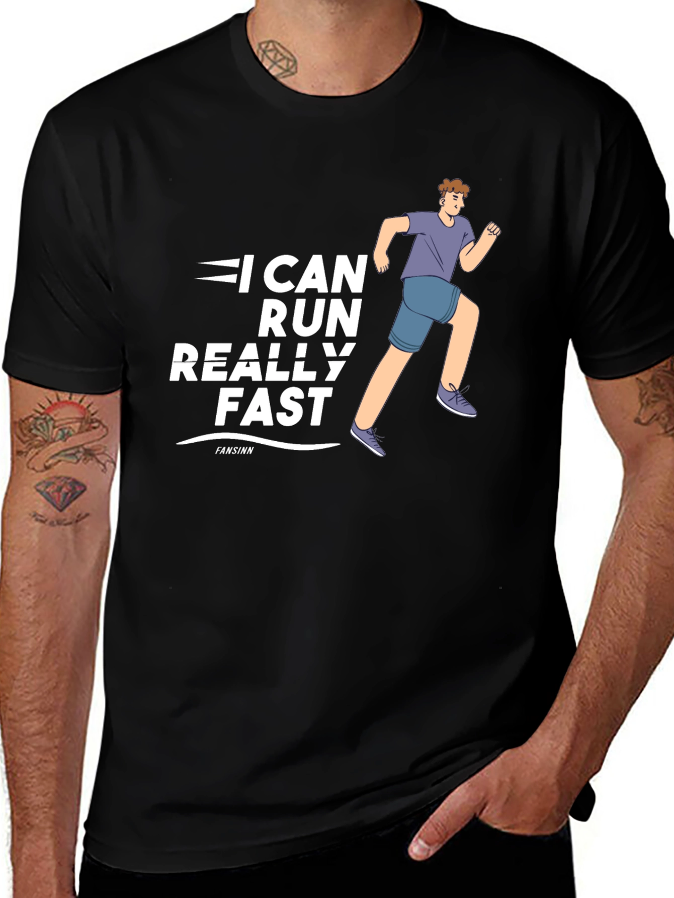 I Can Run Really Fast Black T-Shirt
