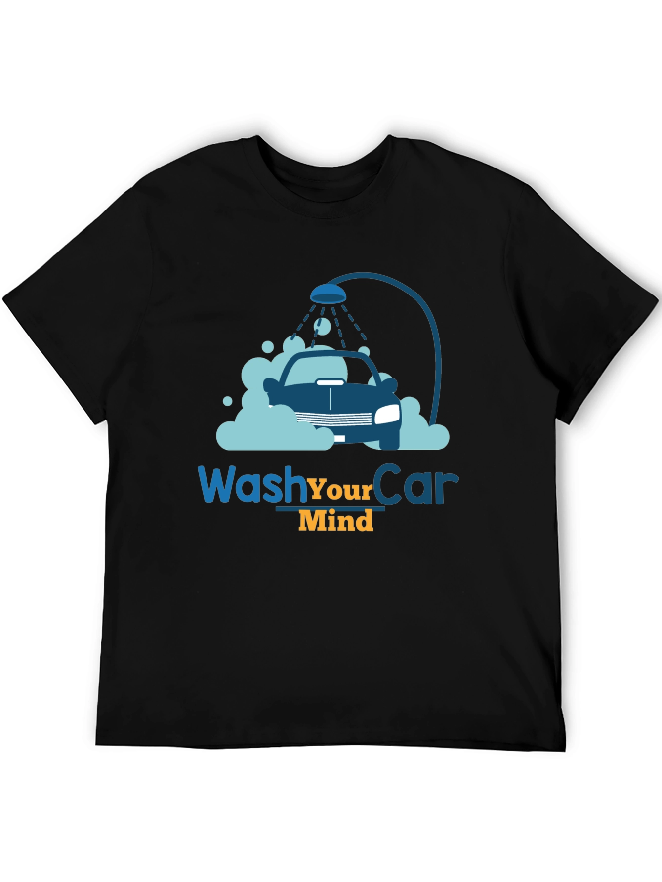 Wash Your Car Mind T-Shirt Black Cotton Tee