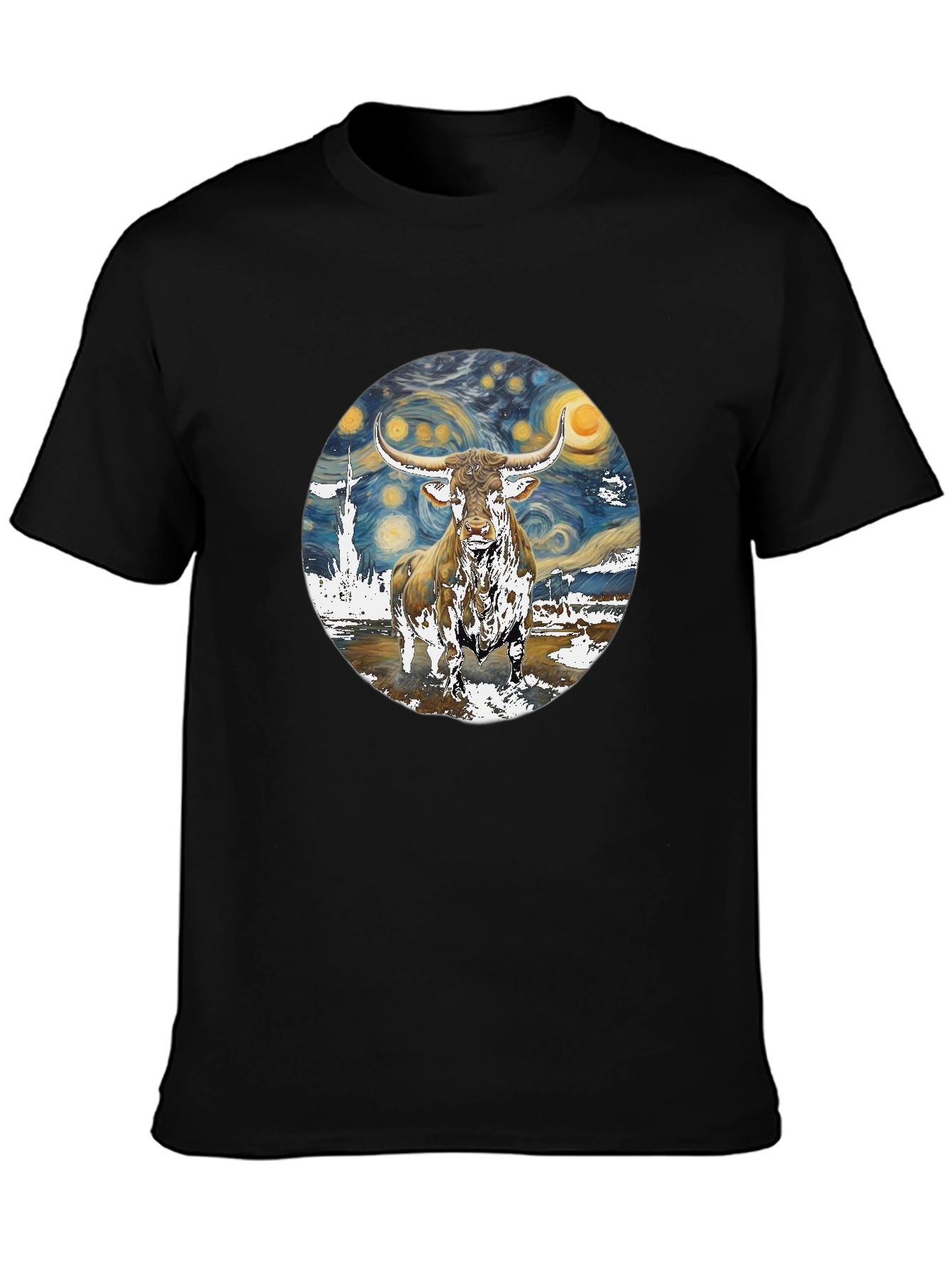Starry Night Bull Graphic Tee