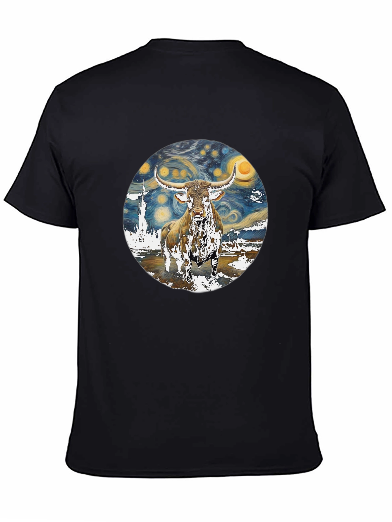 Starry Night Bull Graphic Tee