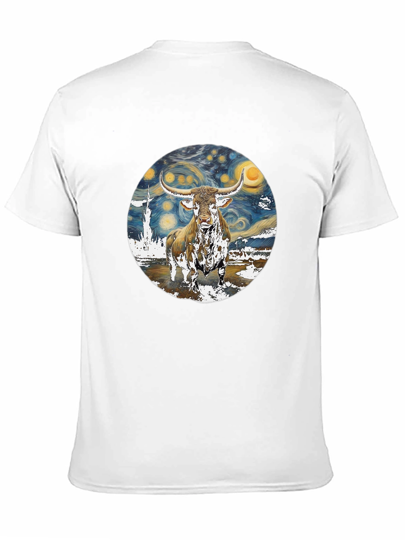 Starry Night Bull Graphic Tee