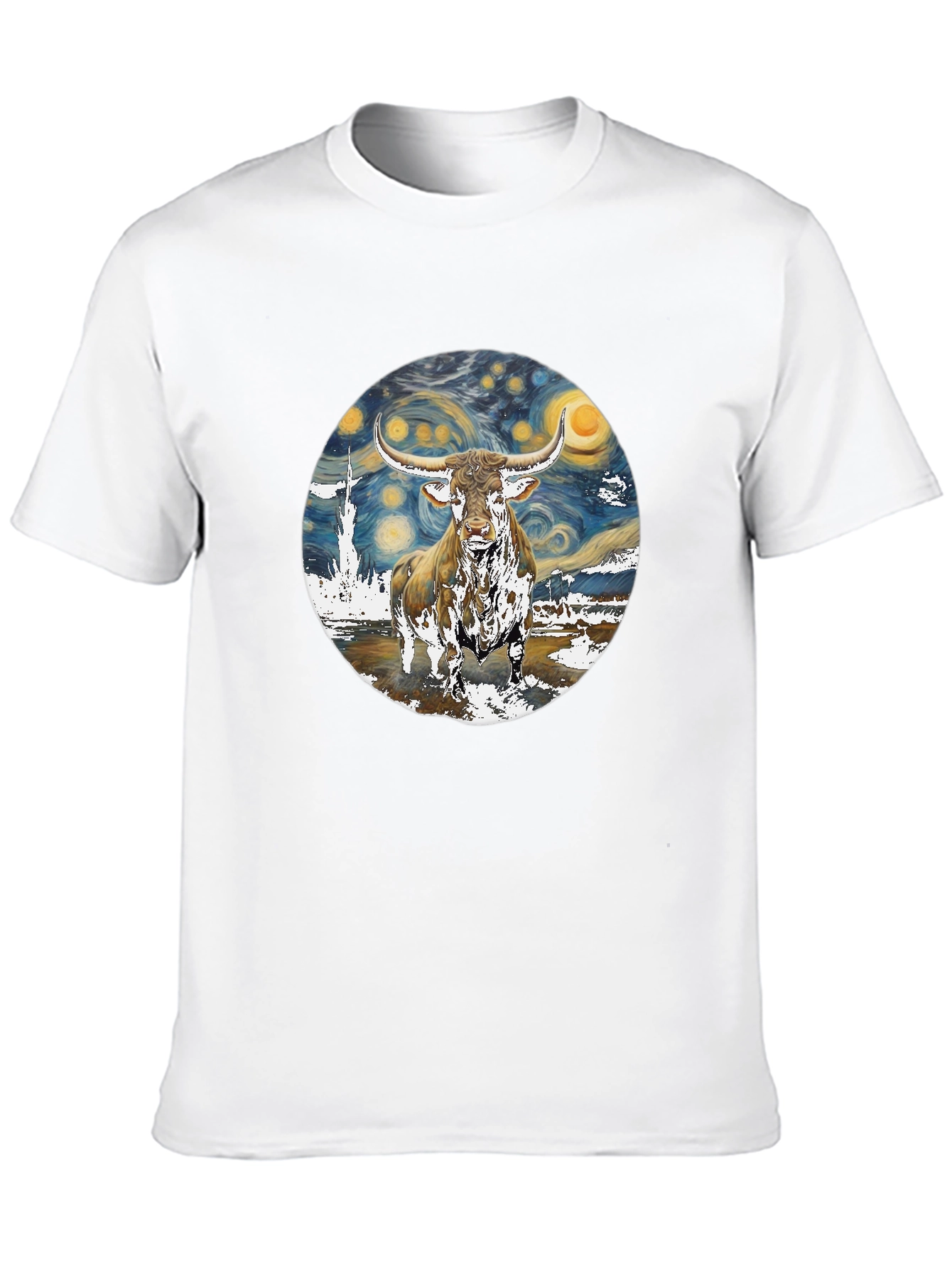 Starry Night Bull Graphic Tee