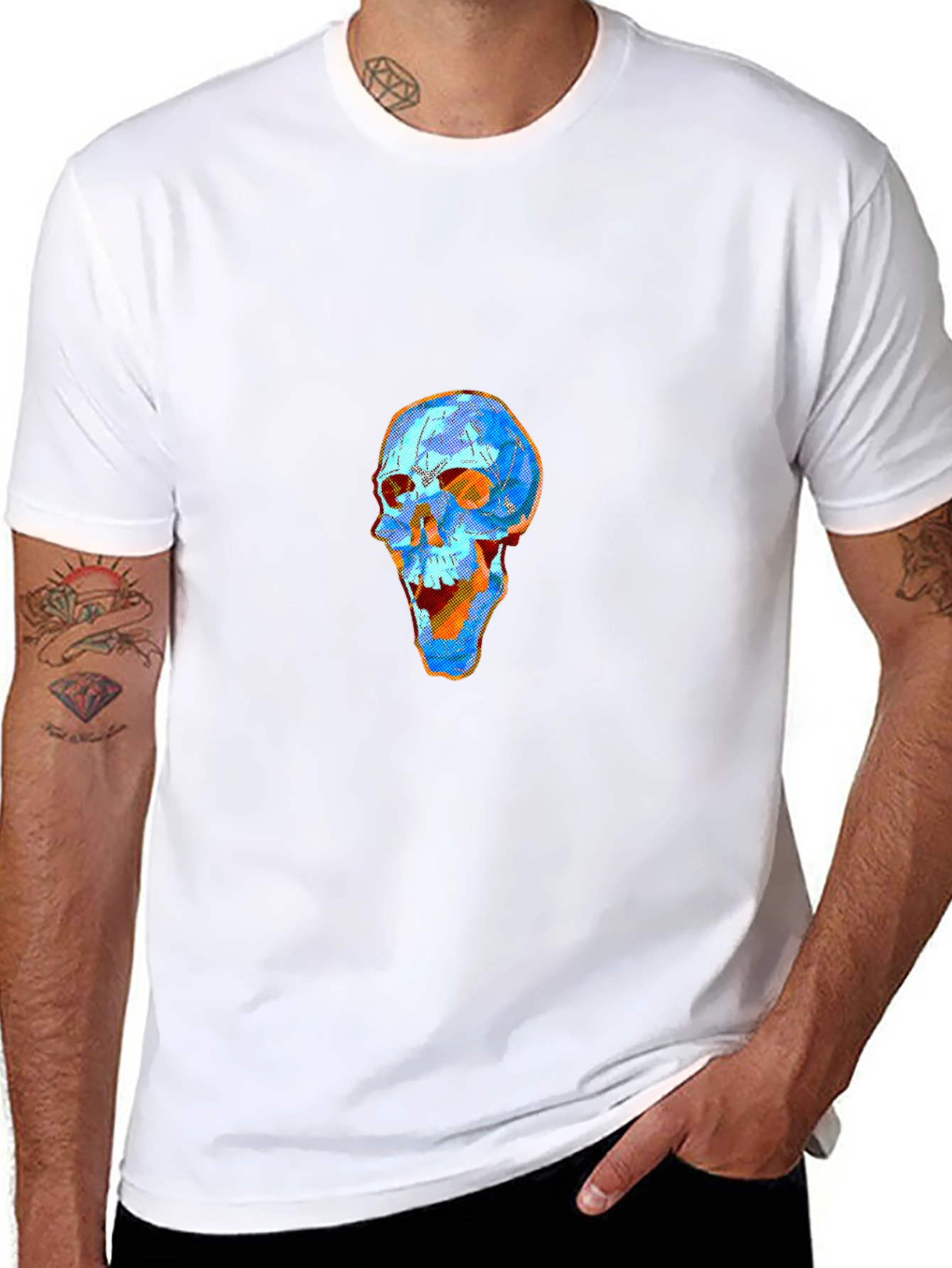 Skull Graphic Tee - Modern Art Design