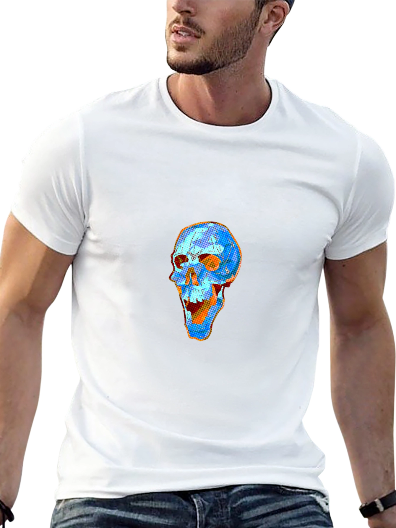Skull Graphic Tee - Modern Art Design