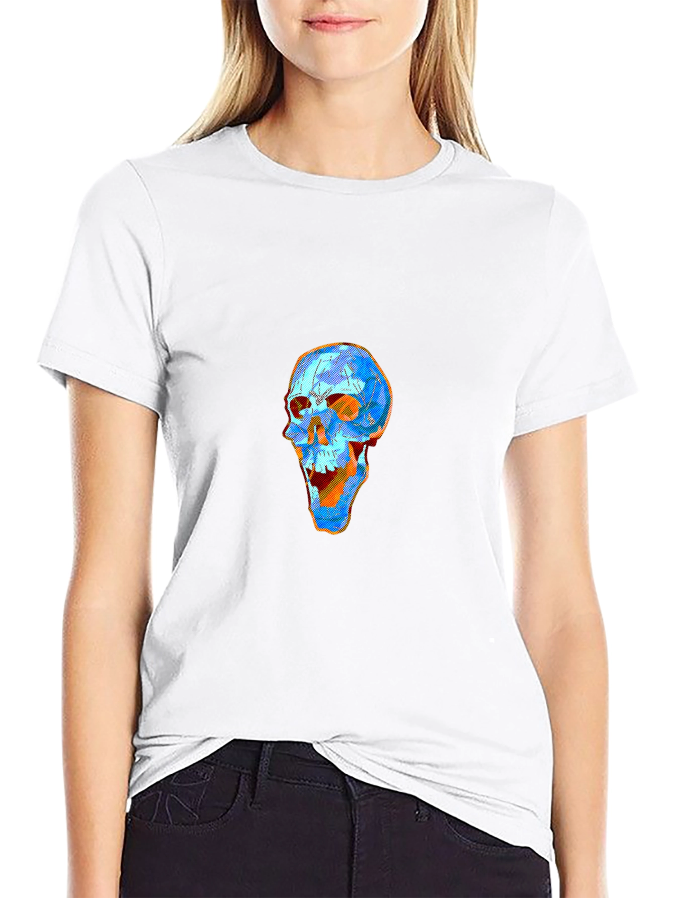 Skull Graphic Tee - Modern Art Design